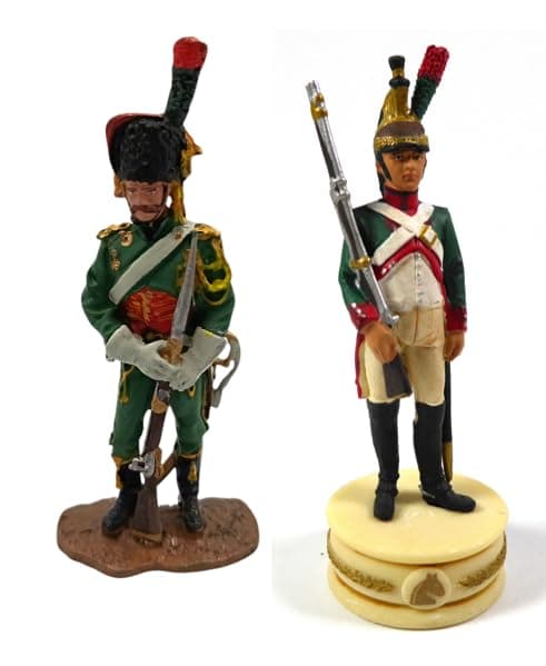 Set OPO 10 de dos figuras de dragón granadero napoleónico