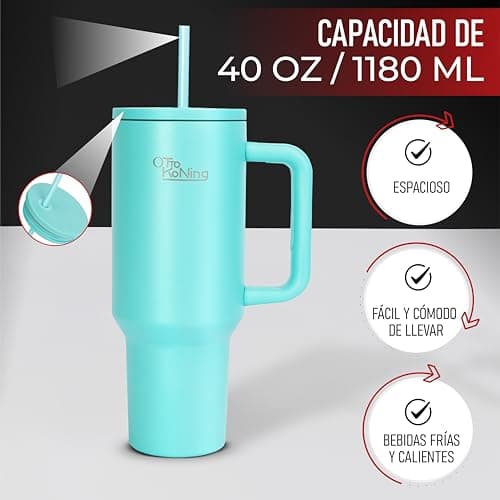 Vaso Otto Koning 40oz con pajita, otro color