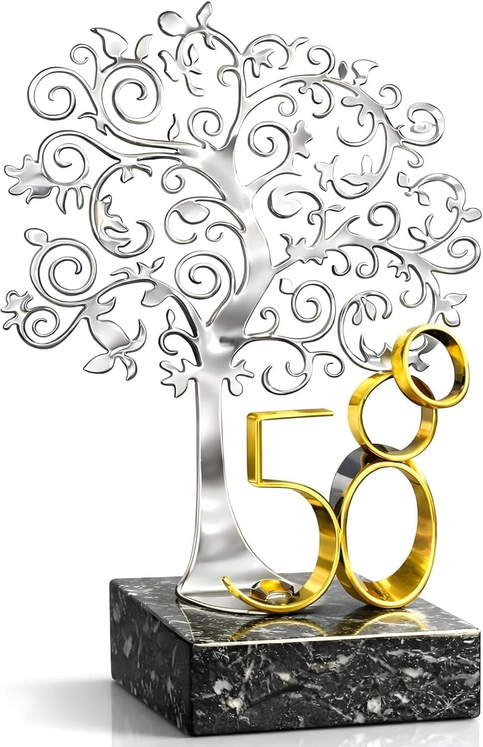 Árbol decorativo grabado para bodas de oro