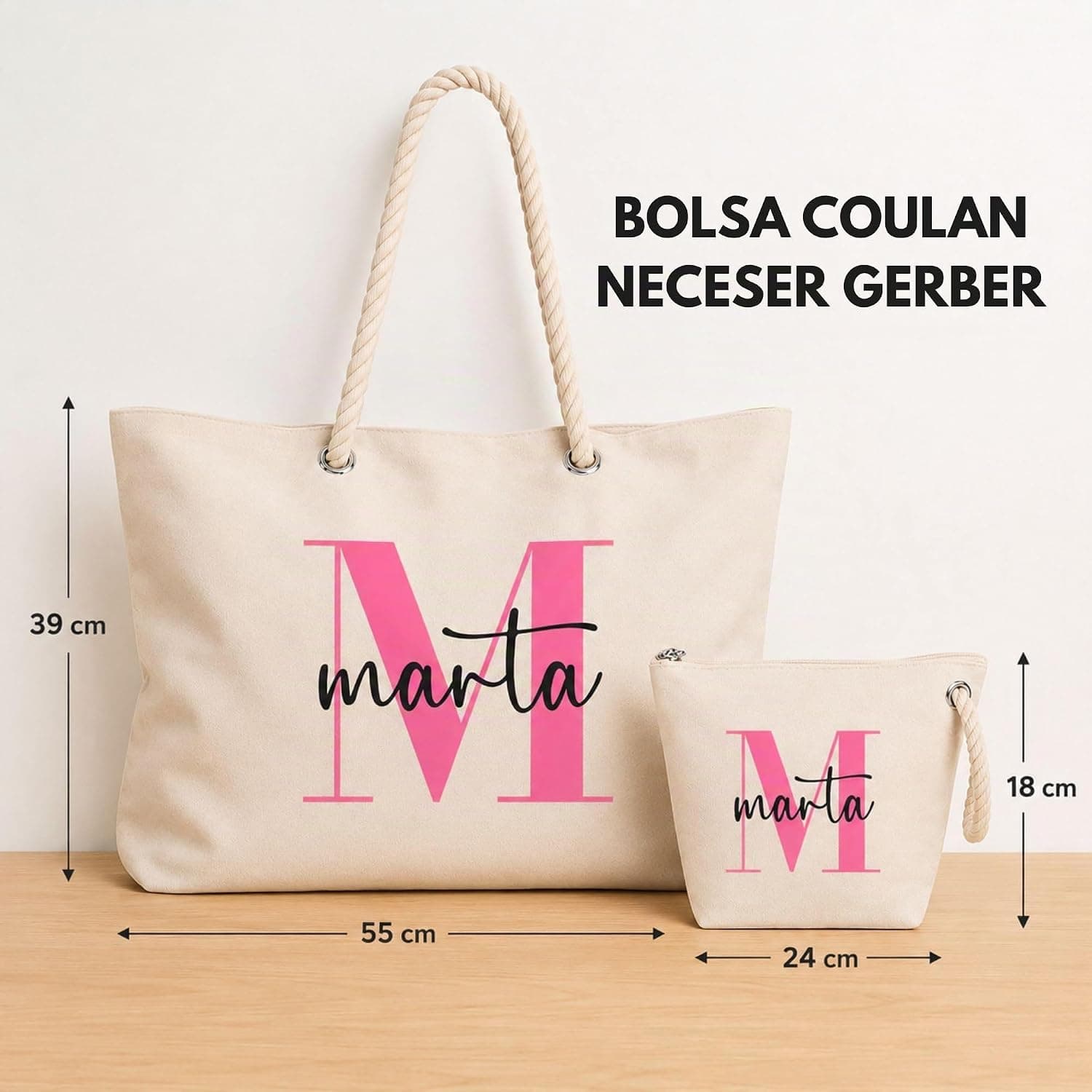 Pack bolso de playa personalizado con neceser, de LolaPix, foto 2