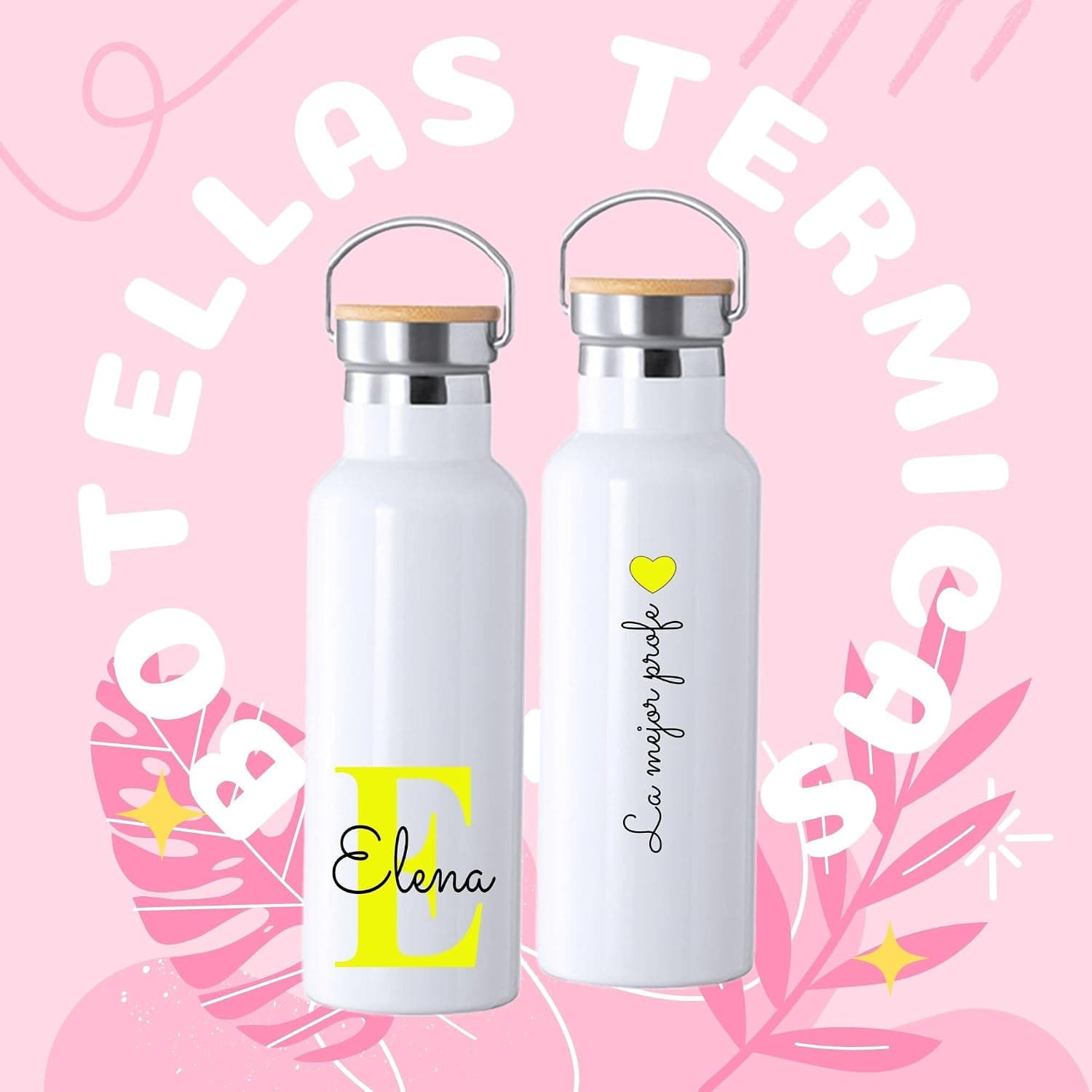 Pack Botella Térmica y Bolsa de Tela con Dedicatoria, foto 3