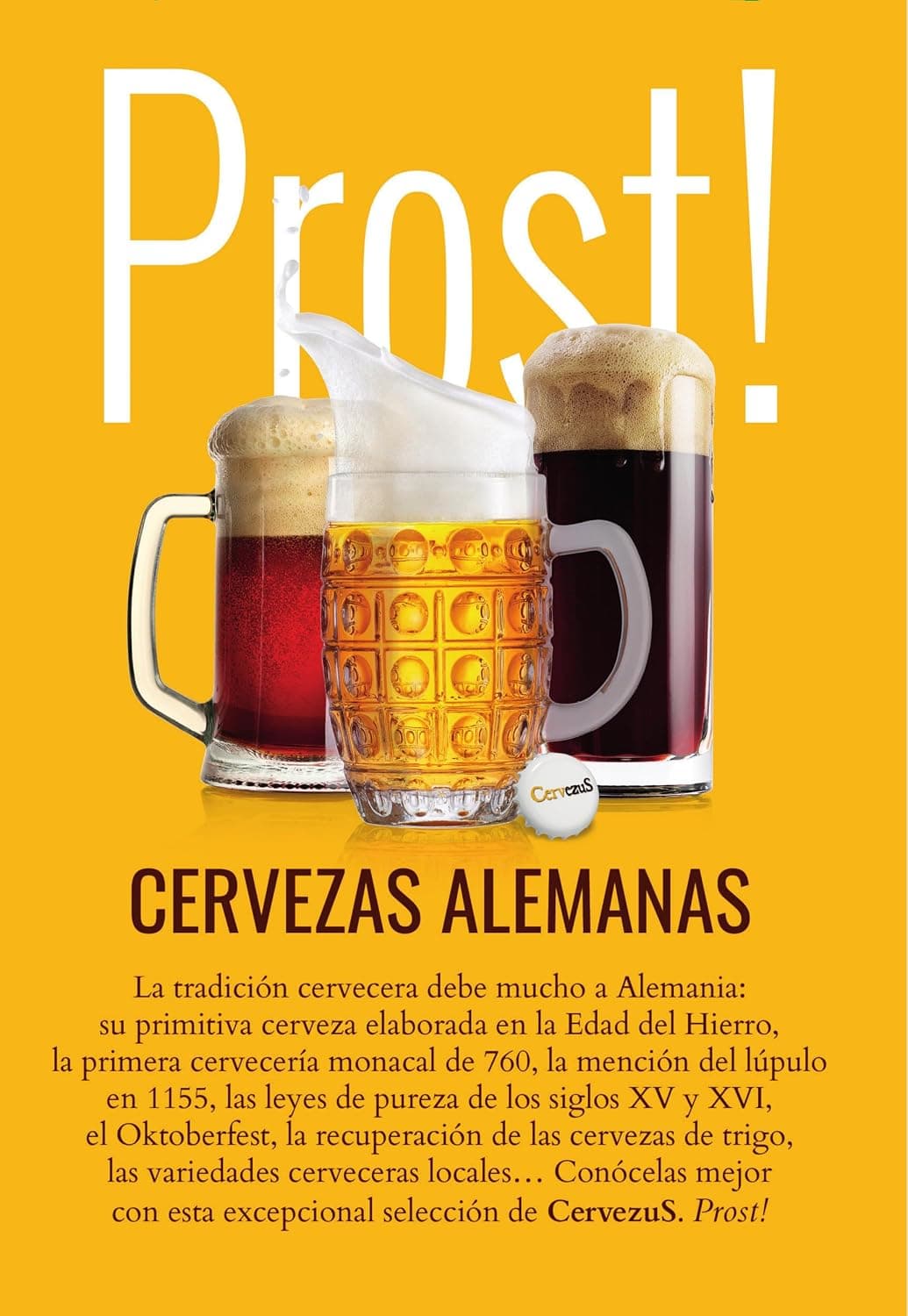 La tabla del folleto con las doce cervezas, su estilo, su graduación y su región de origen