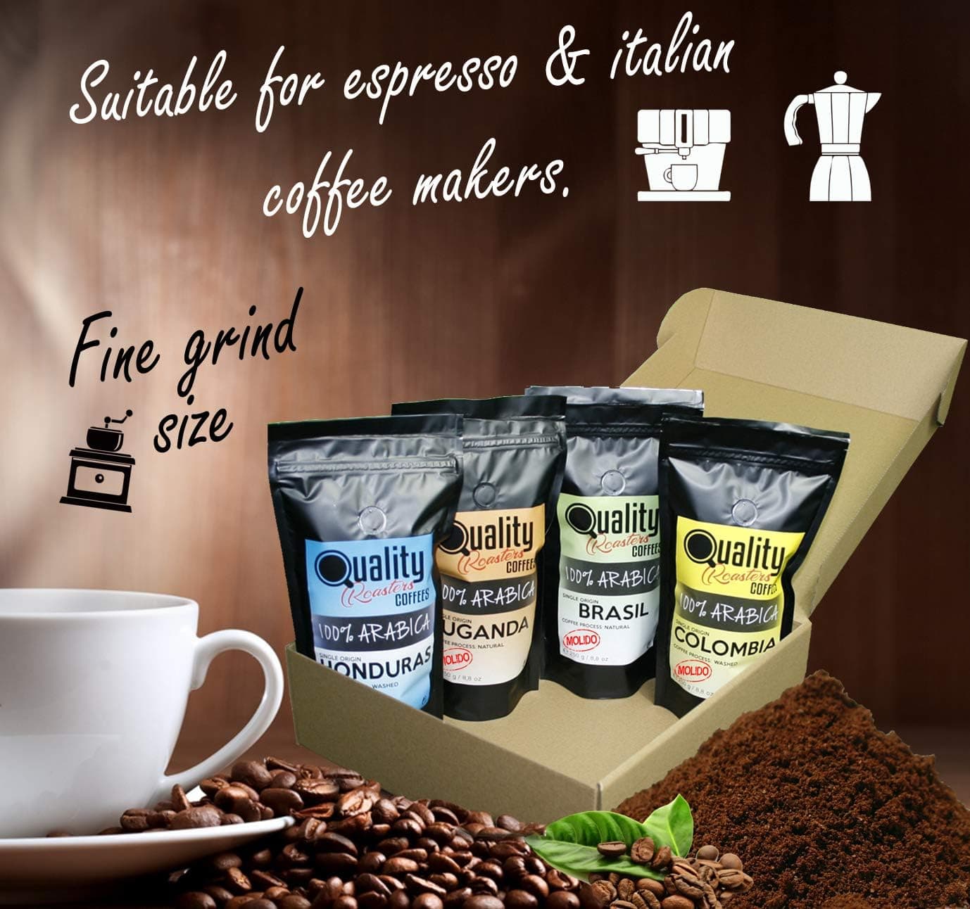 Pack Degustación de Café Molido de 4 Orígenes, foto 3