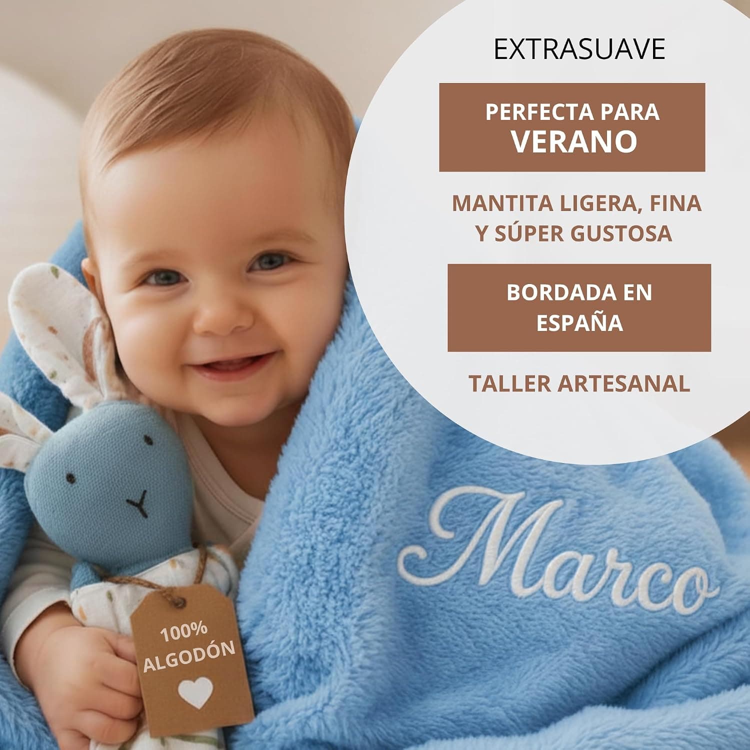 Pack de manta y doudou personalizados para bebé, de Dalvitas, foto 2