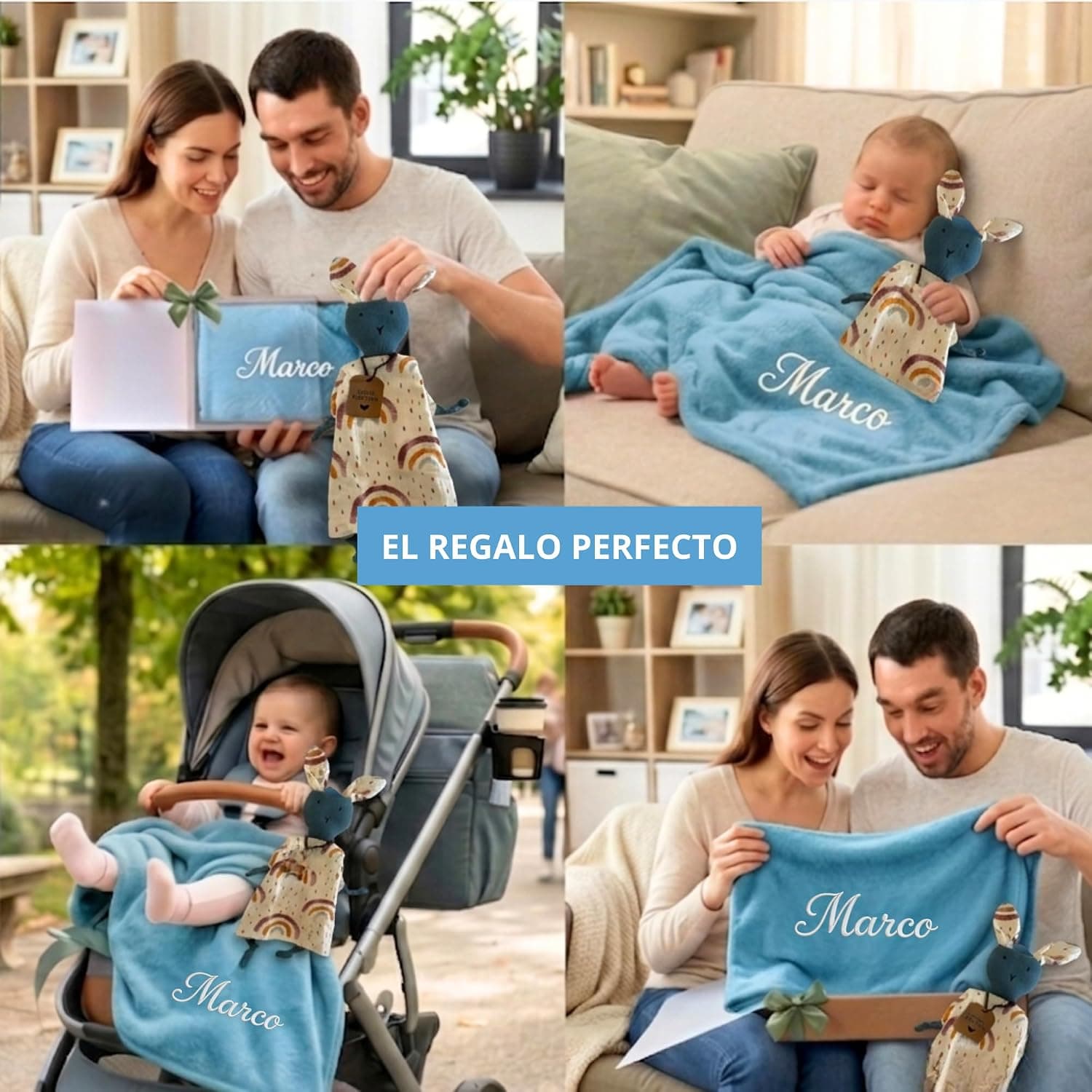 Pack de manta y doudou personalizados para bebé, de Dalvitas, foto 3