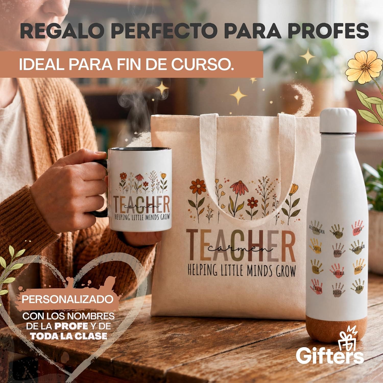 Pack de regalo personalizado para profesora, de Gifters, foto 3
