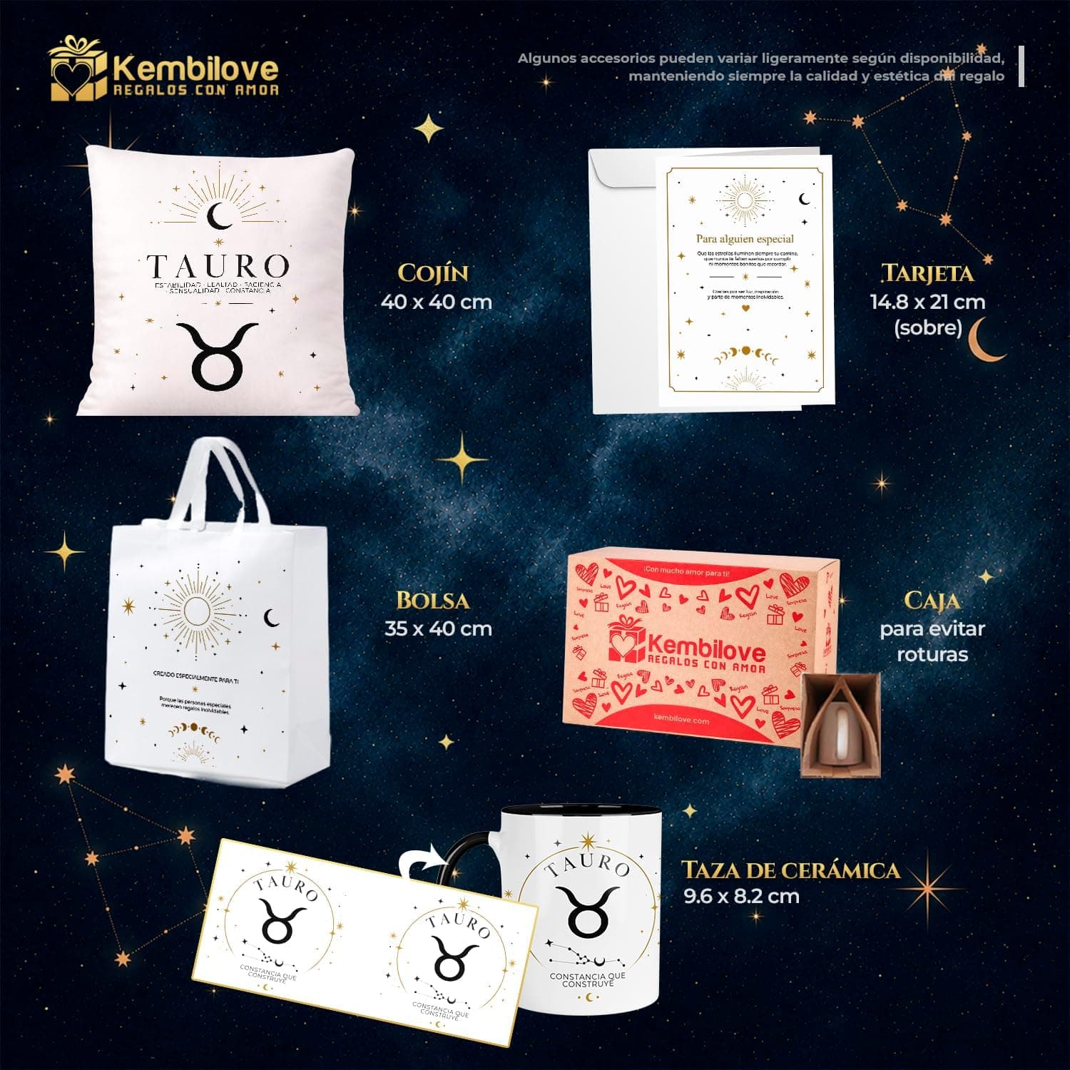 Pack regalo Tauro Kembilove (taza, cojín y bolsa), foto 3