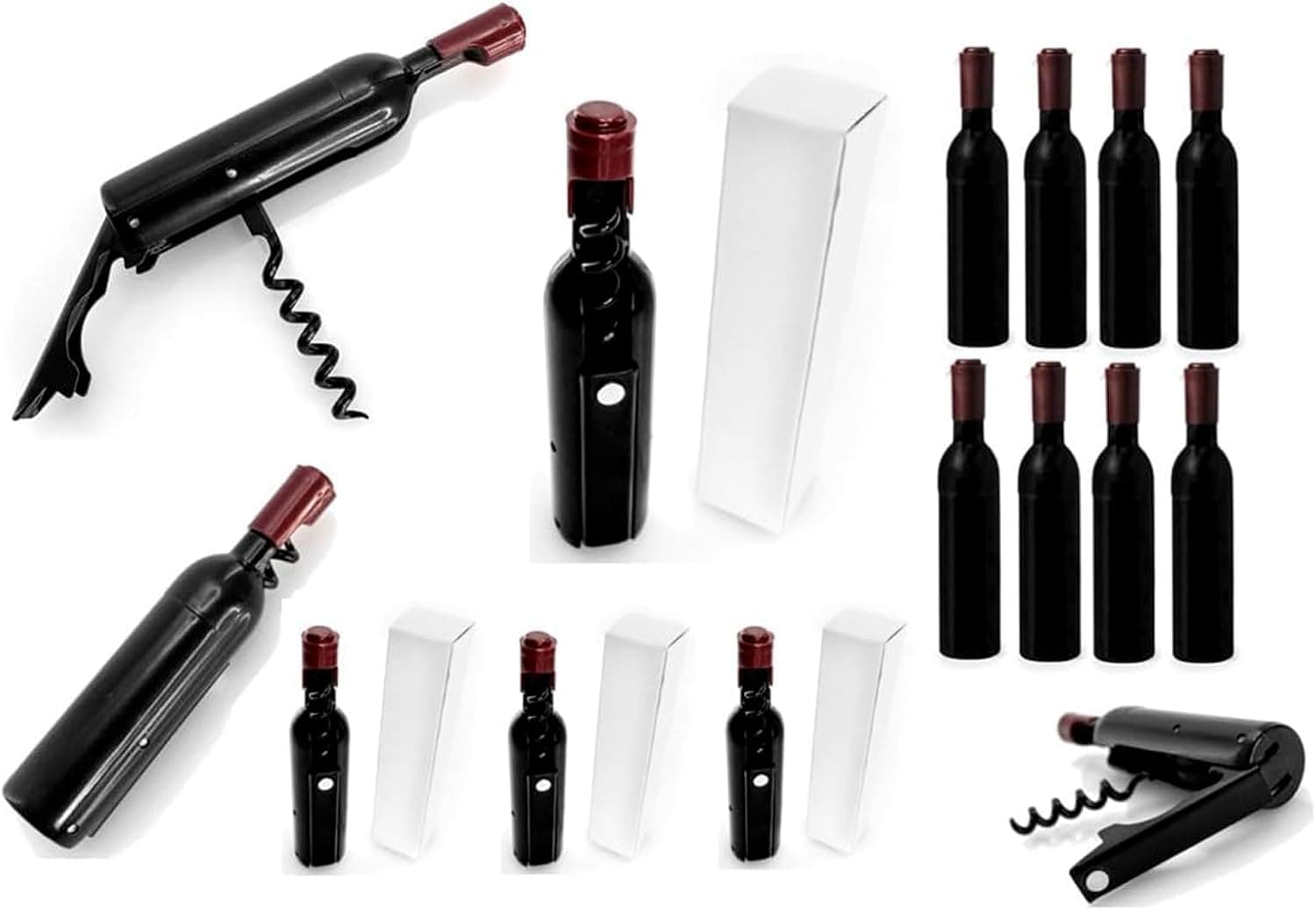 Sacacorchos magnéticos con forma de botella de vino en cajas individuales