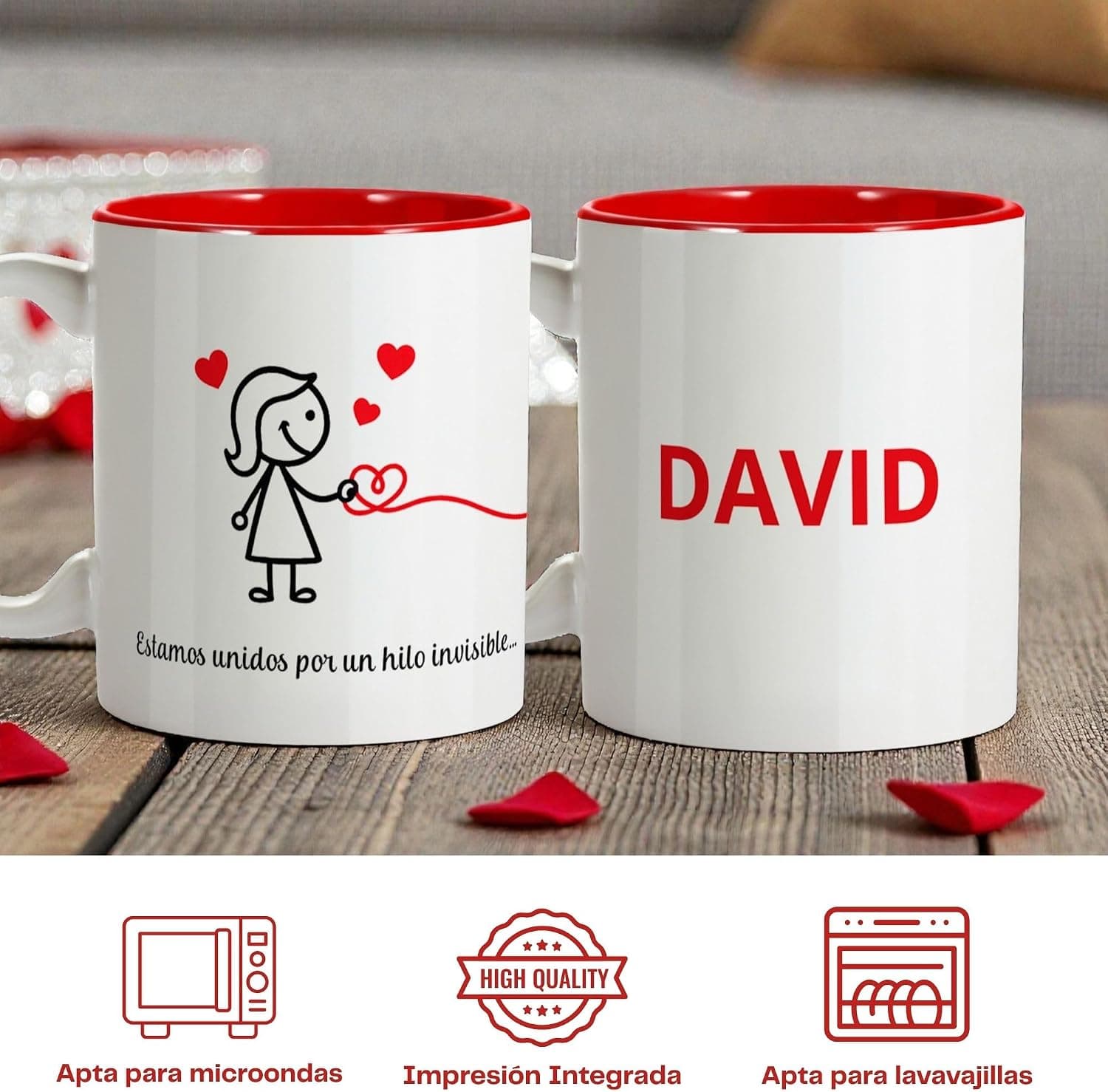 Pack de Dos Tazas Personalizadas del Hilo Rojo, foto 3