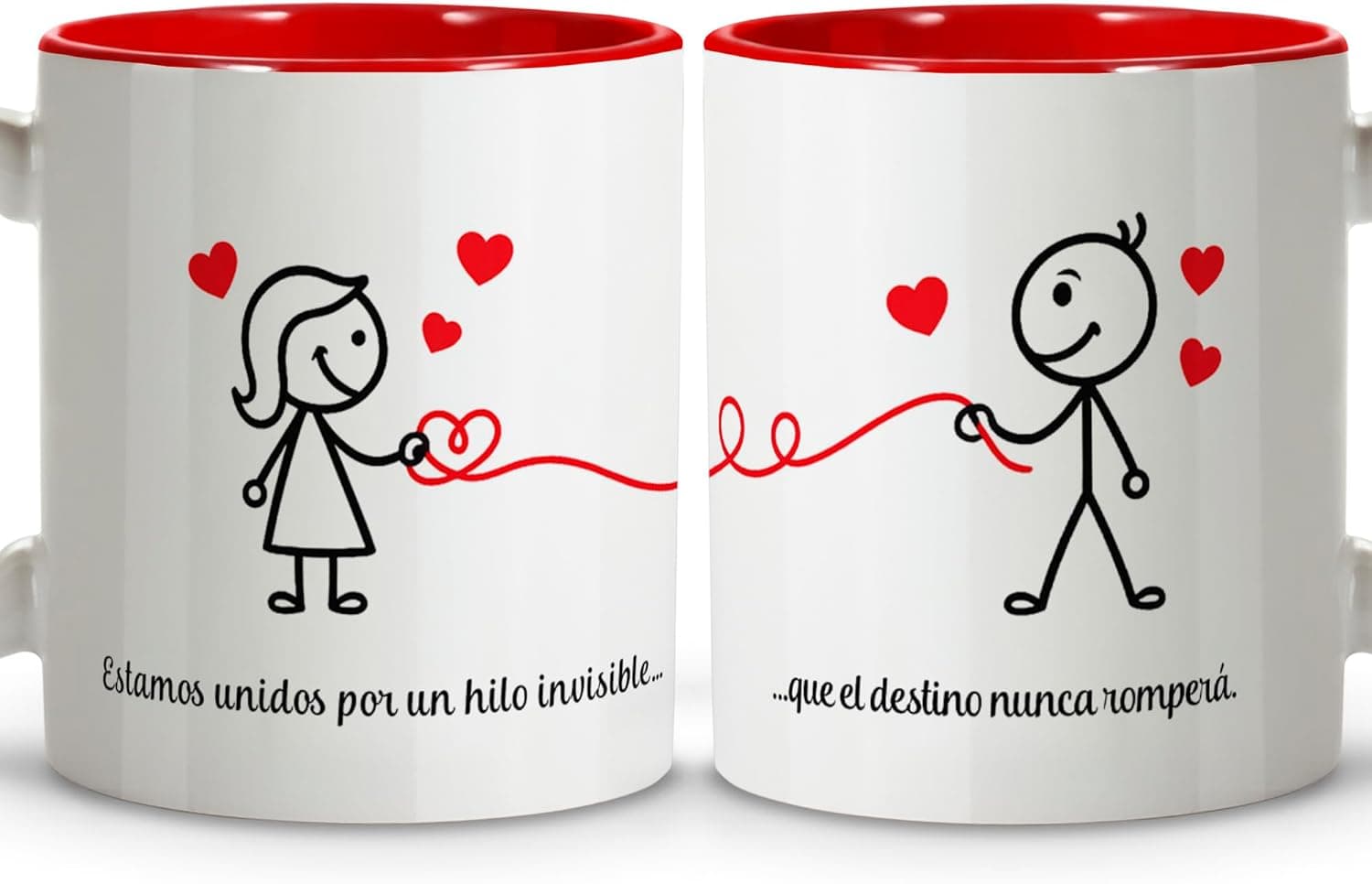 Pack de dos tazas con diseño del hilo rojo del destino