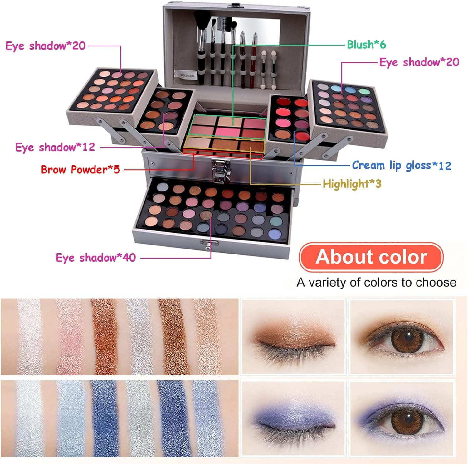 Paleta de maquillaje completa en caja de regalo, foto 3