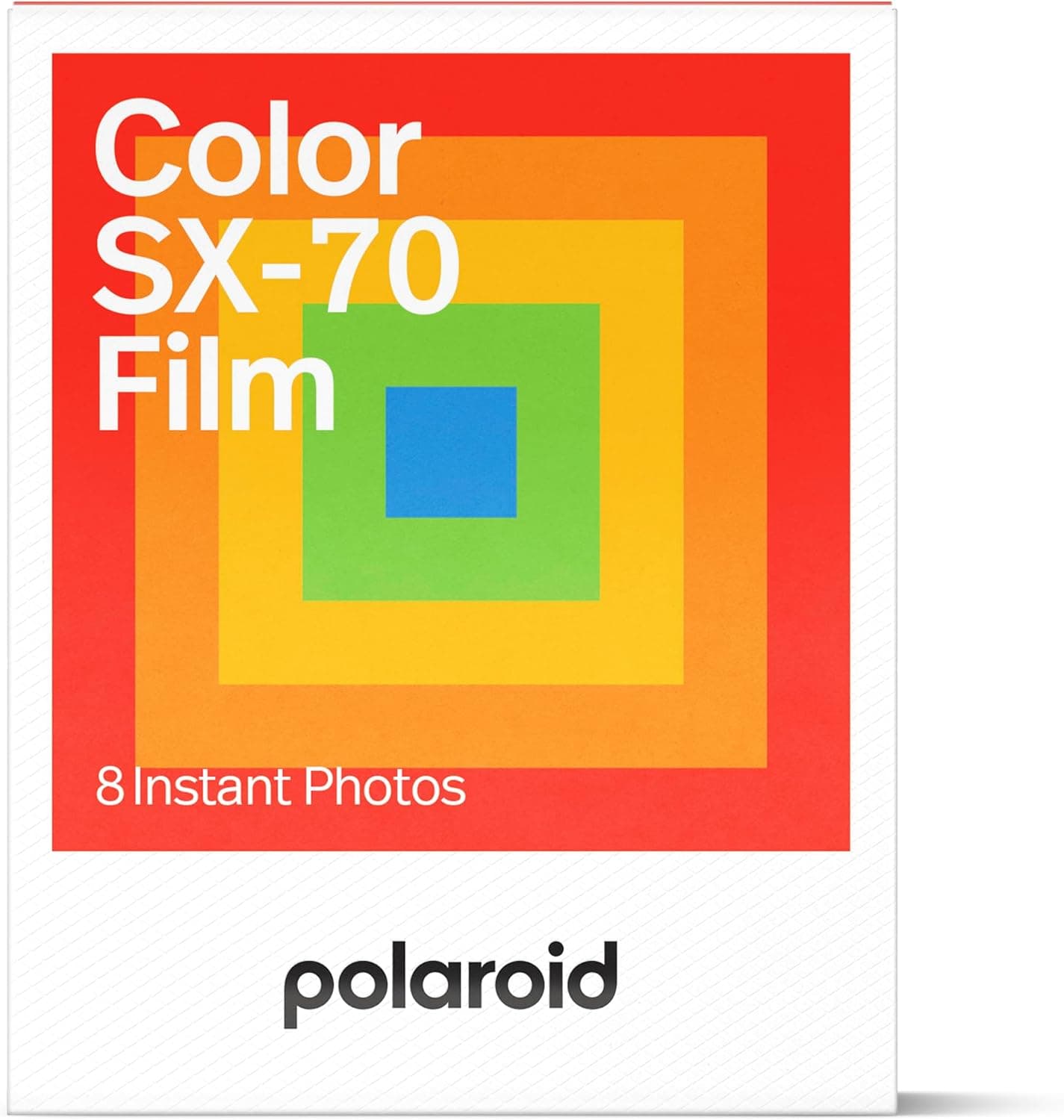 El paquete de película Polaroid SX-70 visto de frente