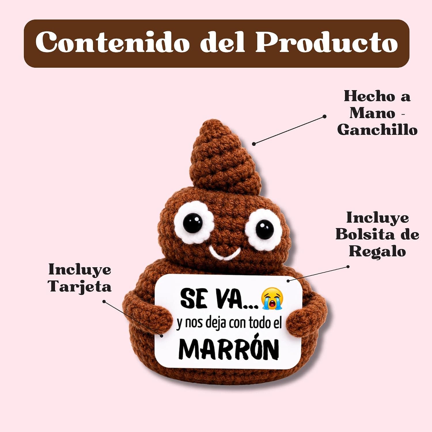 Peluche de crochet de broma para despedida de compañero de trabajo, foto 3