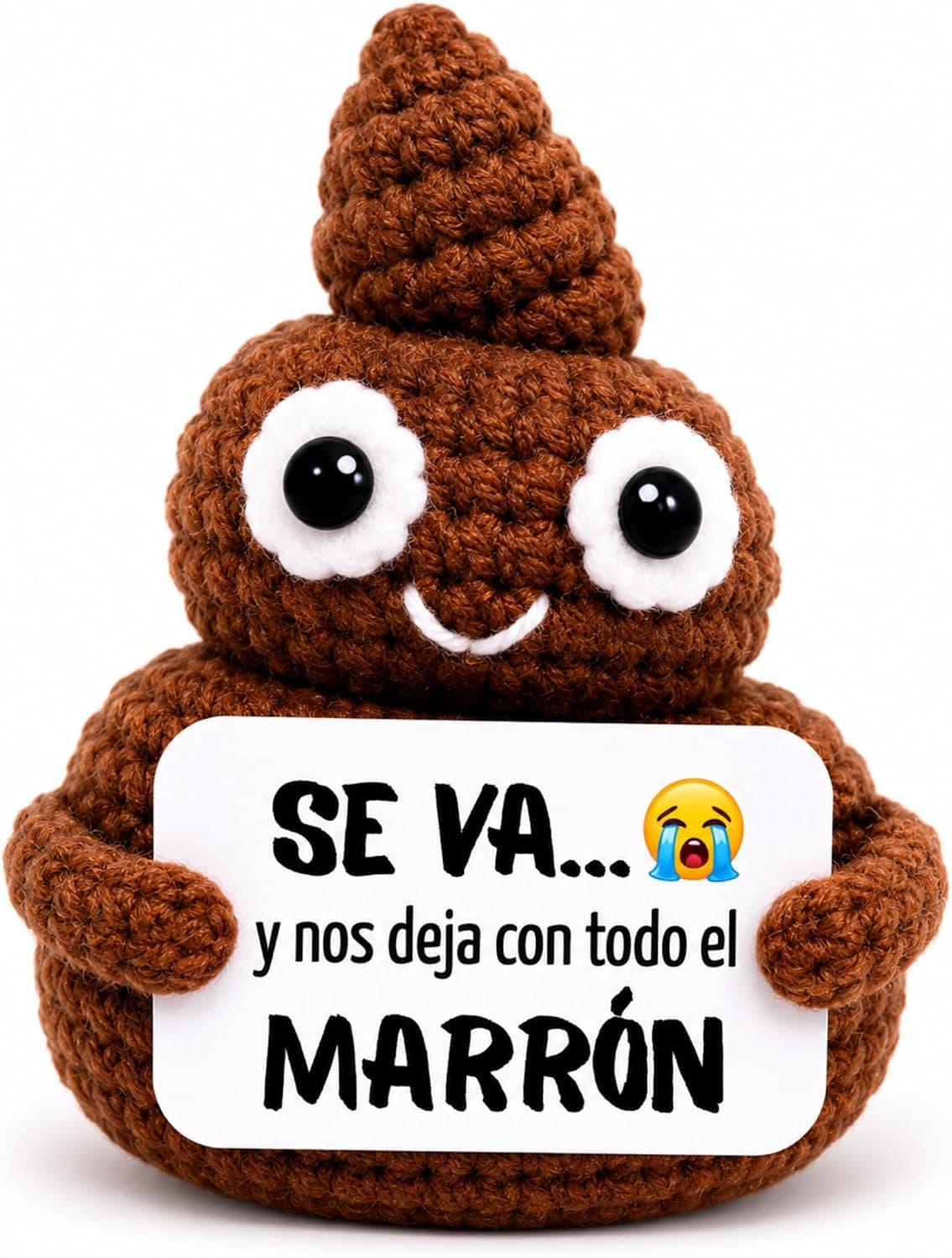 Peluche de crochet de broma con tarjeta para despedida de compañero de trabajo