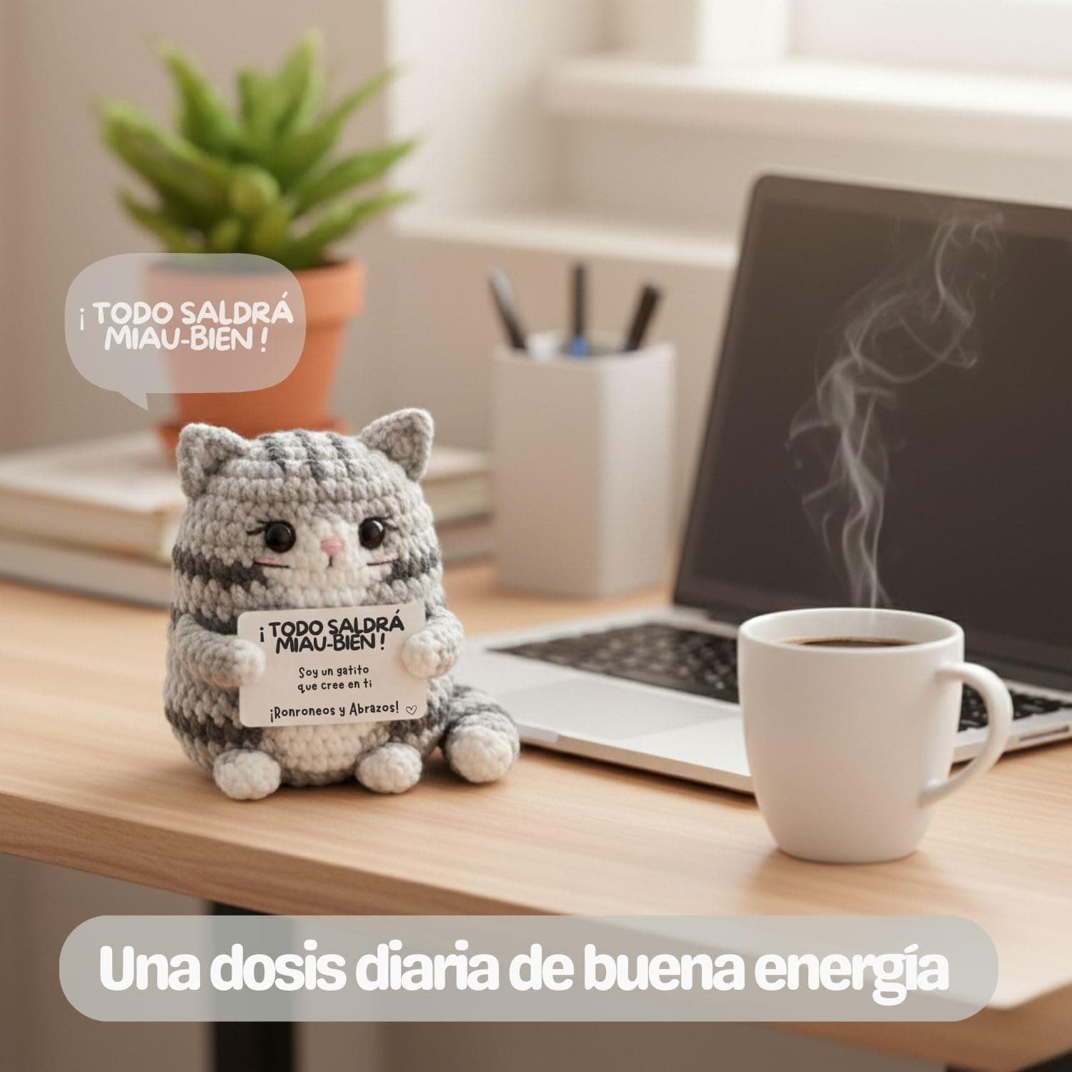 Peluche amigurumi de gatito positivo, foto 2