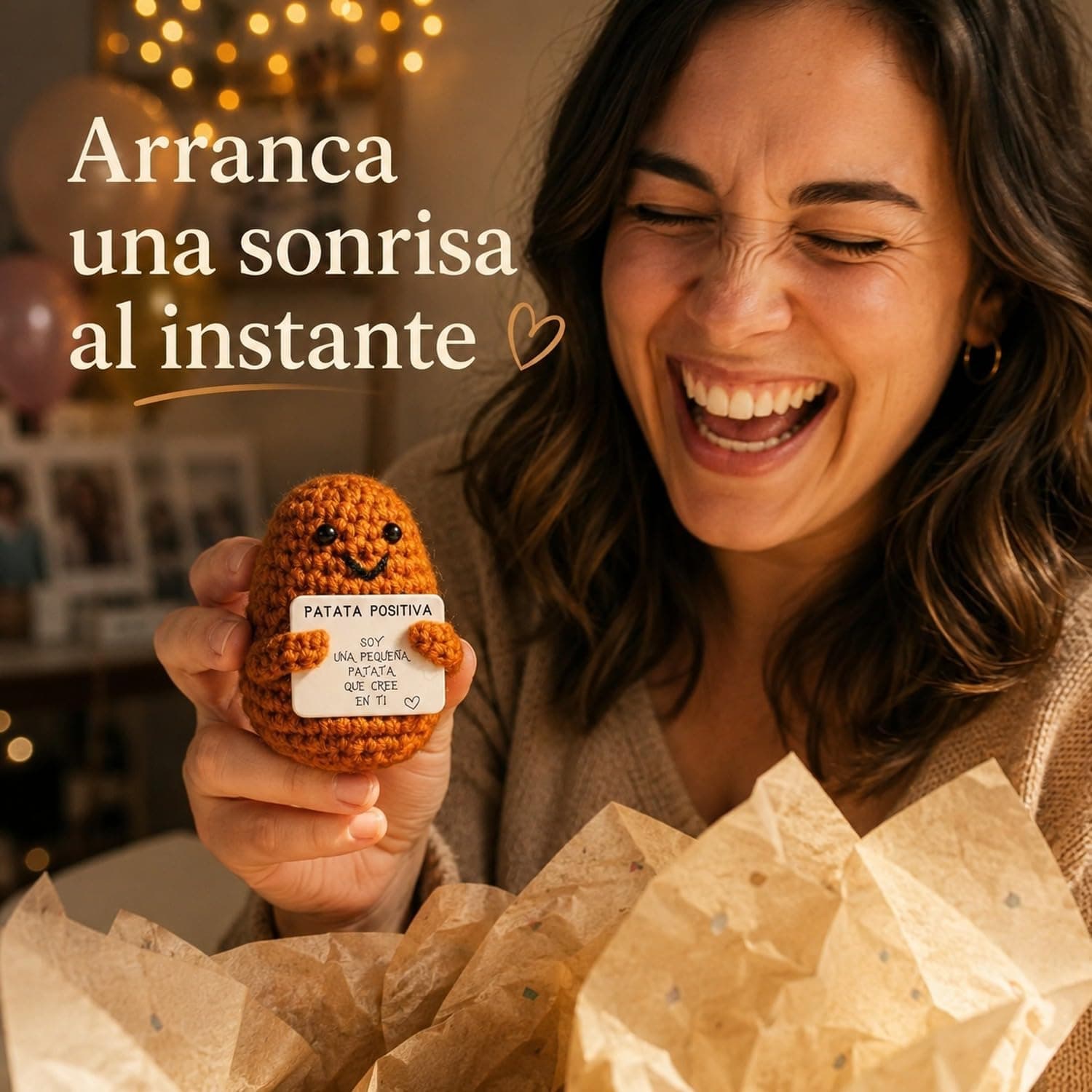 Detalle de la tarjeta con el mensaje positivo