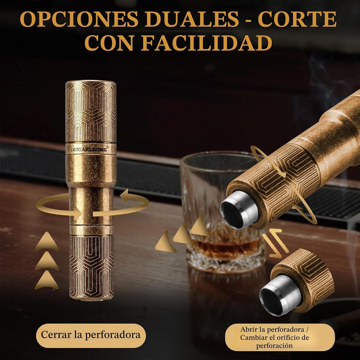 CIGARLOONG Perforadora de Puros de Doble Broca, foto 3