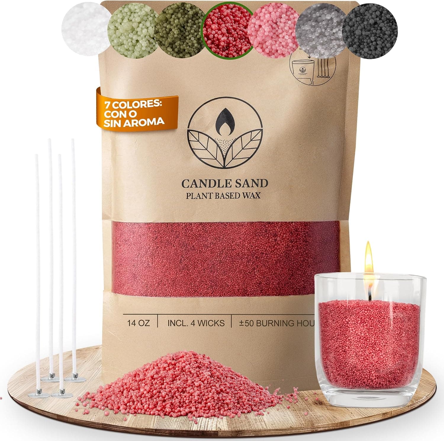 Perlas de cera roja Comforder para hacer velas sin fundir