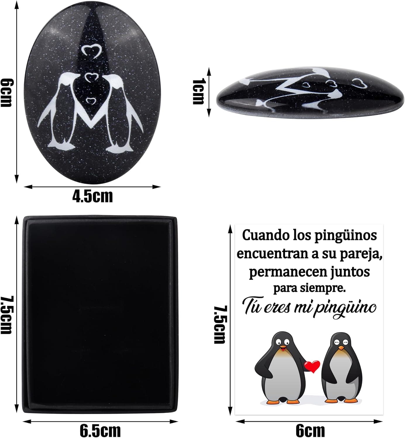 Piedra de pingüinos, regalo de aniversario de pareja, foto 2