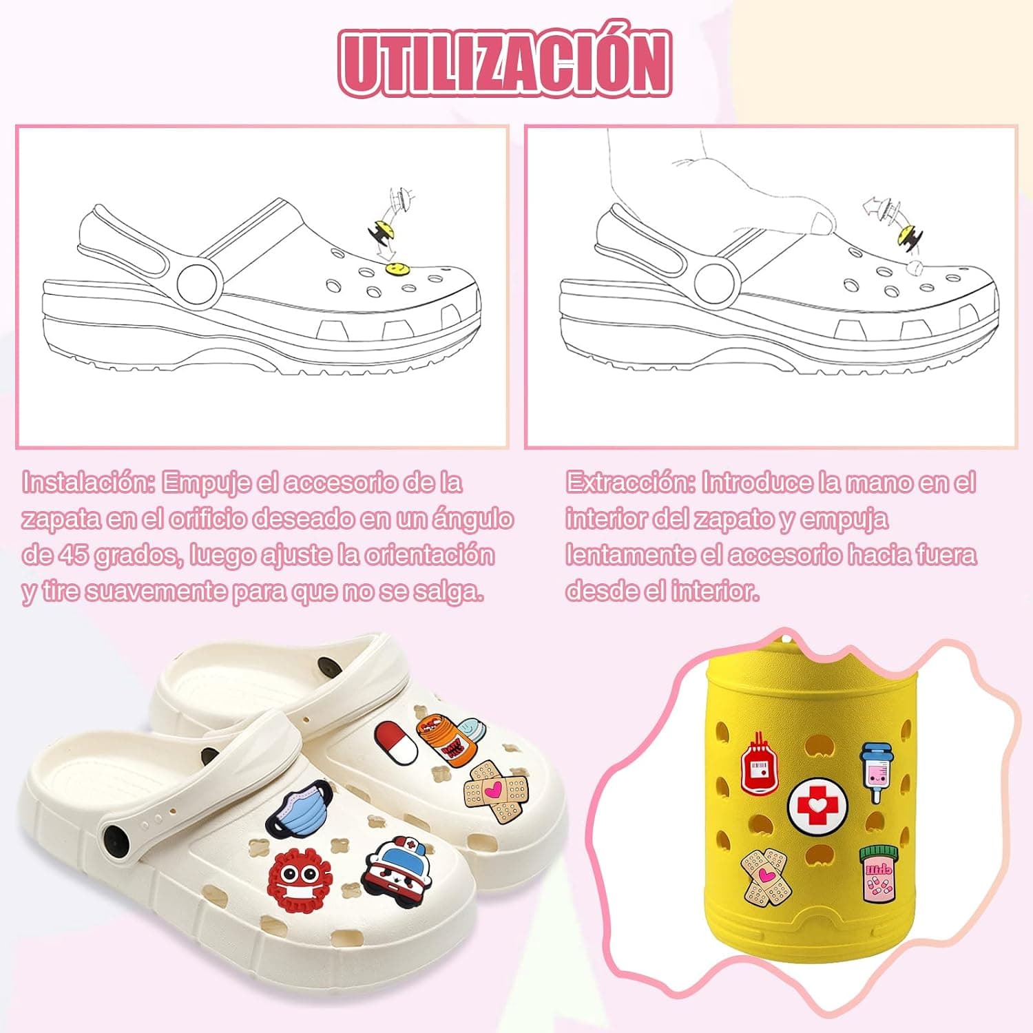 Pines decorativos para zuecos sanitarios, pack grande, foto 3
