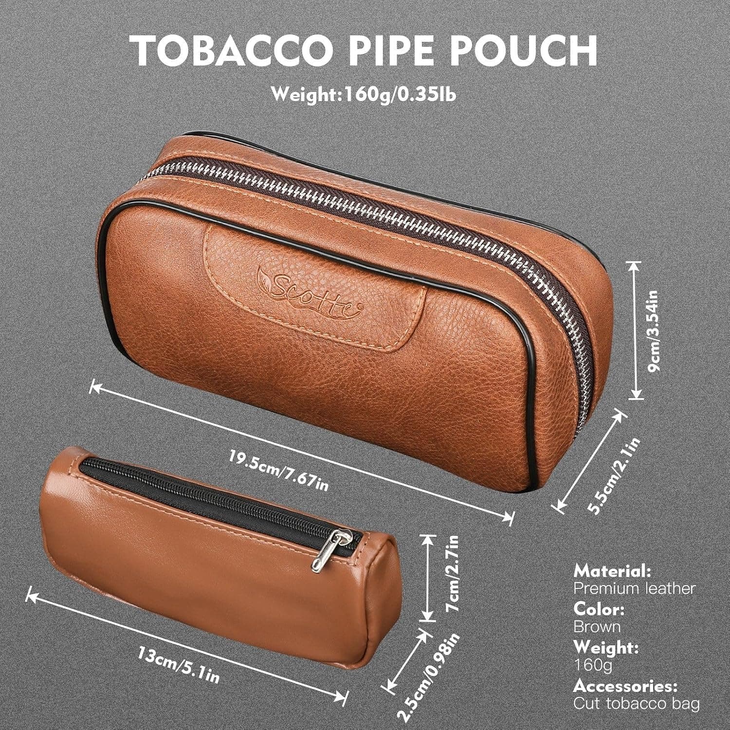 Pipa de madera de pera con bolsa y accesorios, foto 3