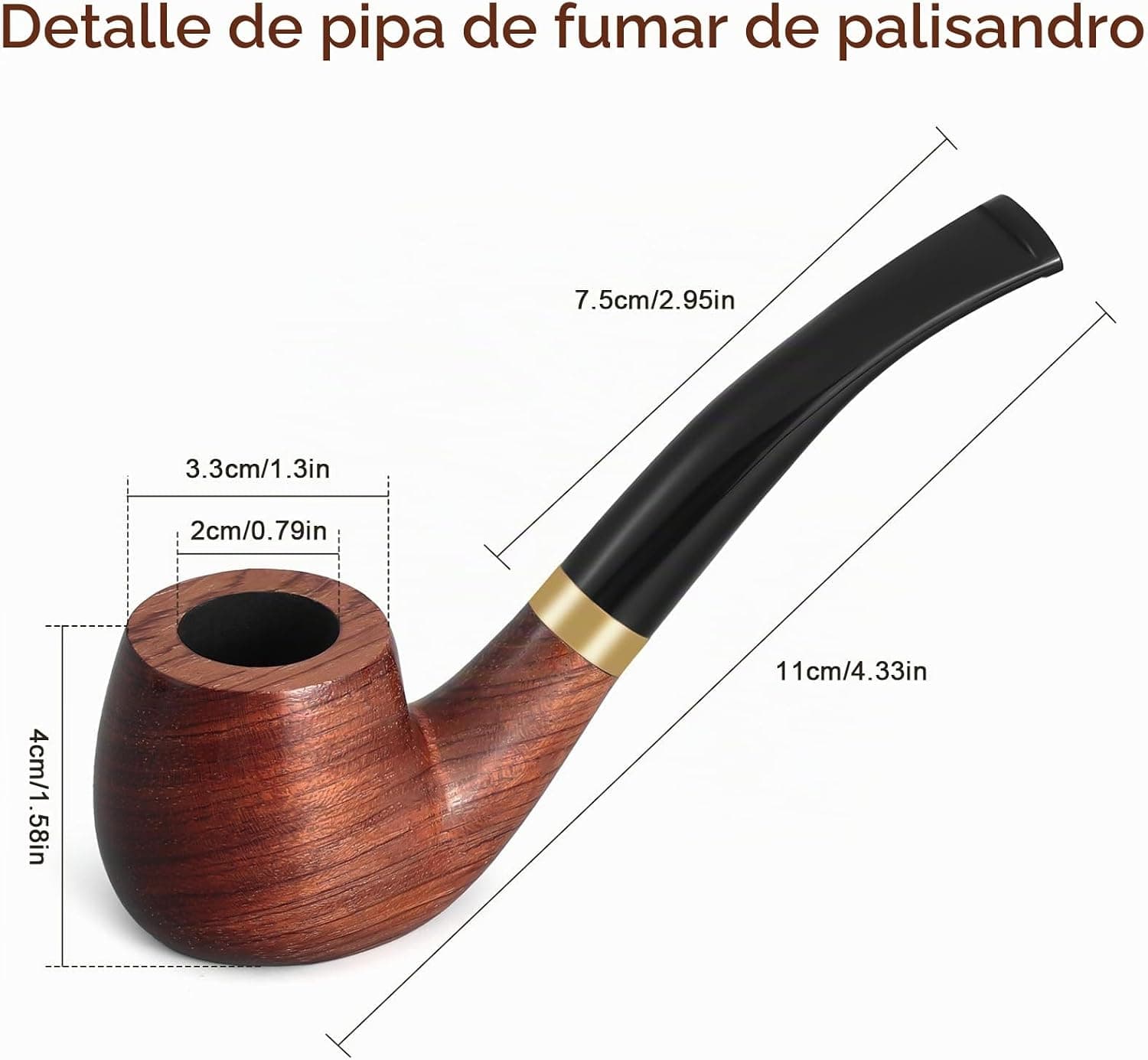 Juego completo de accesorios de limpieza de la pipa de palisandro