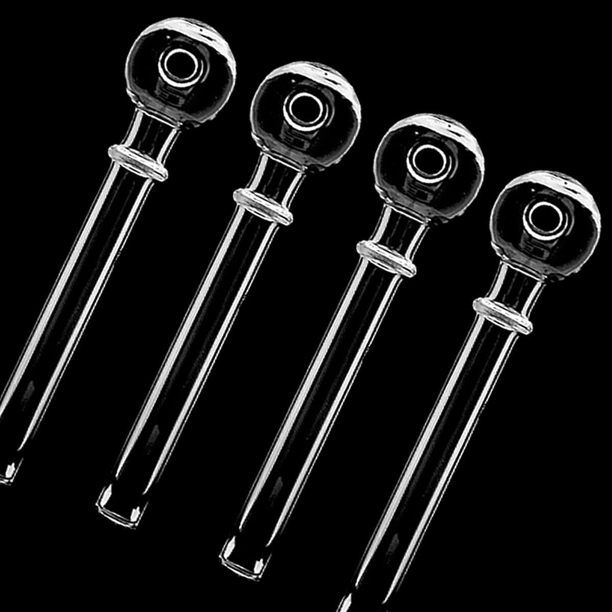 Cuatro pipas de cristal rectas de borosilicato transparente