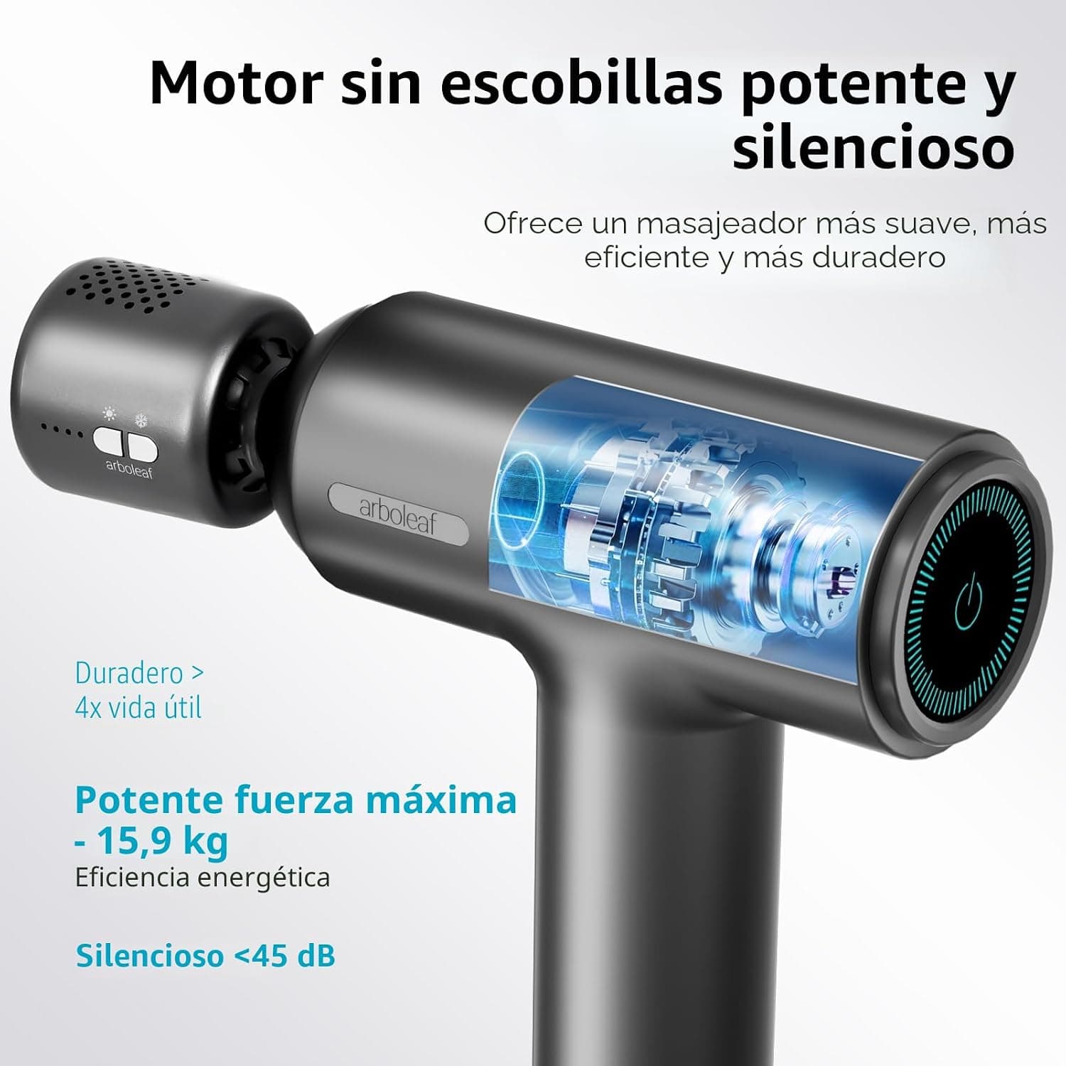 Pistola de masaje arboleaf con pantalla táctil, foto 3