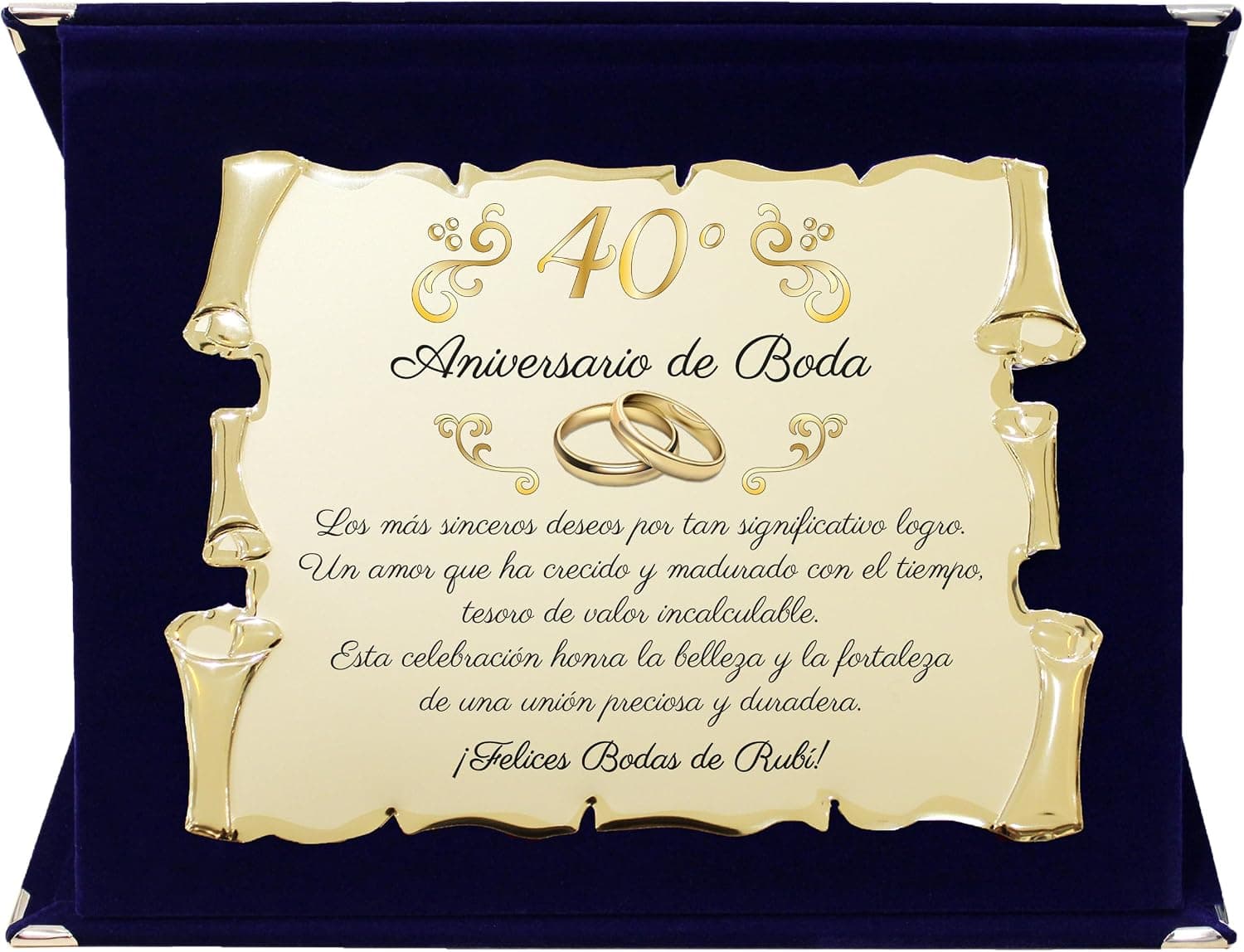 Placa conmemorativa para 40 aniversario de boda