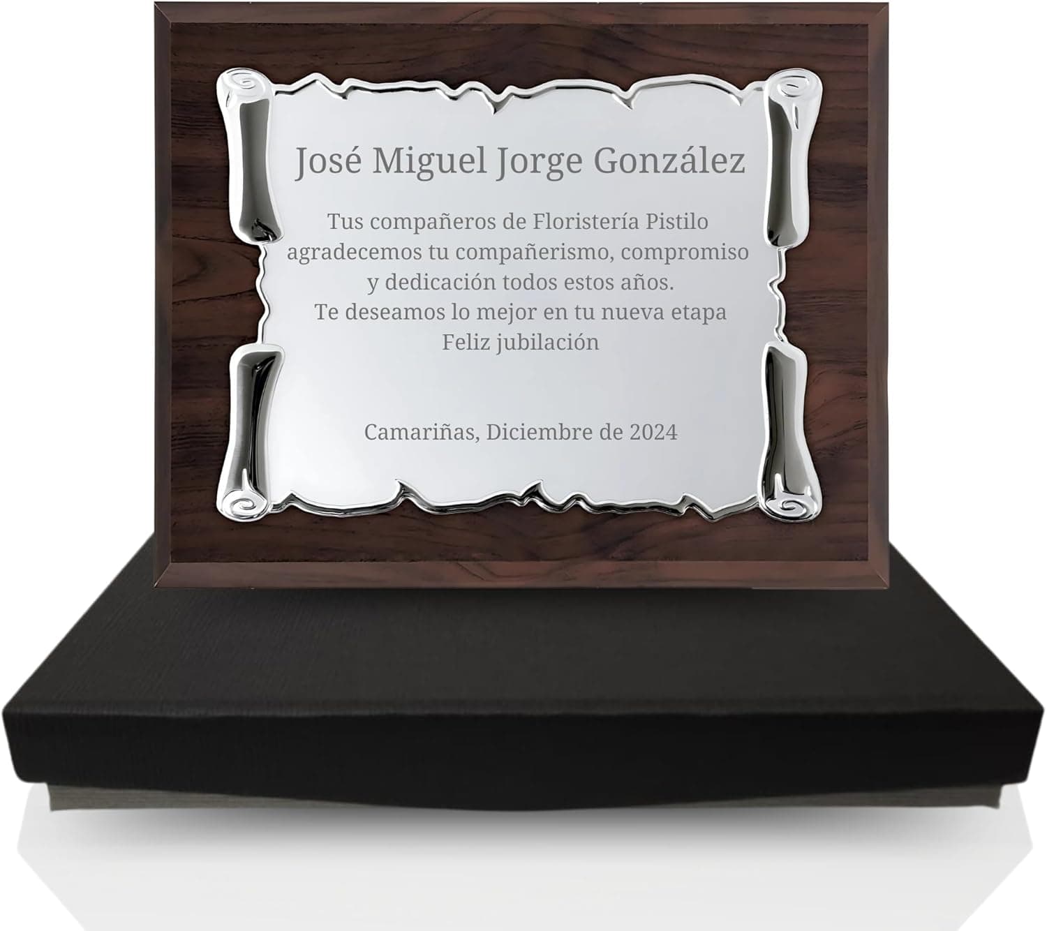 Placa conmemorativa personalizada en su estuche