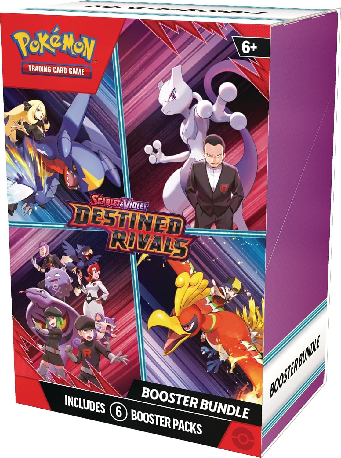 Los seis sobres del Booster Bundle Destined Rivals colocados en fila