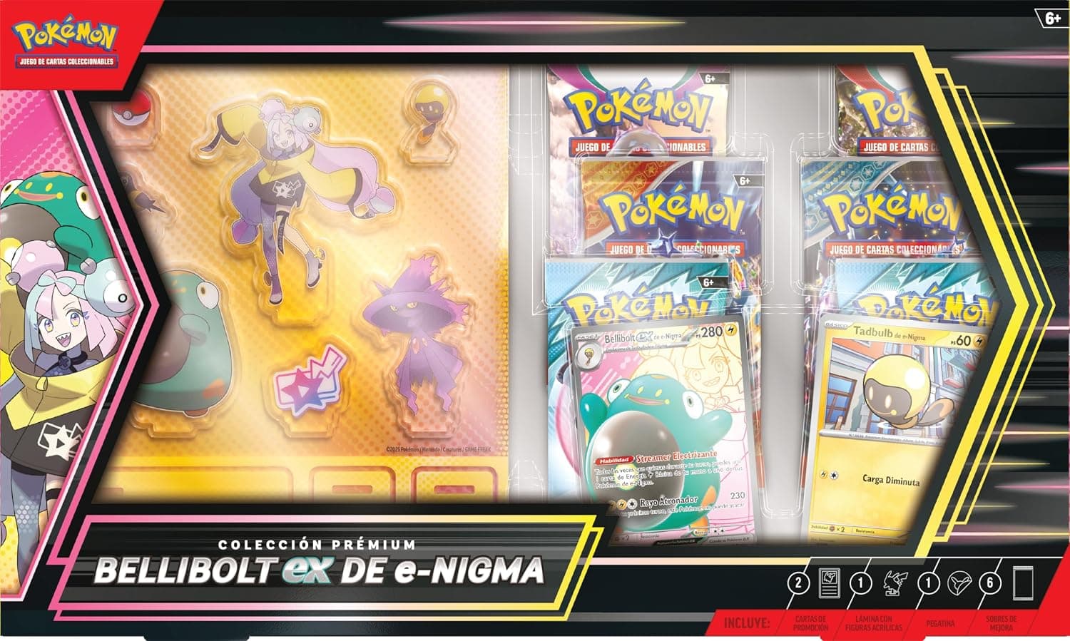 El reverso de la caja con el listado de contenido