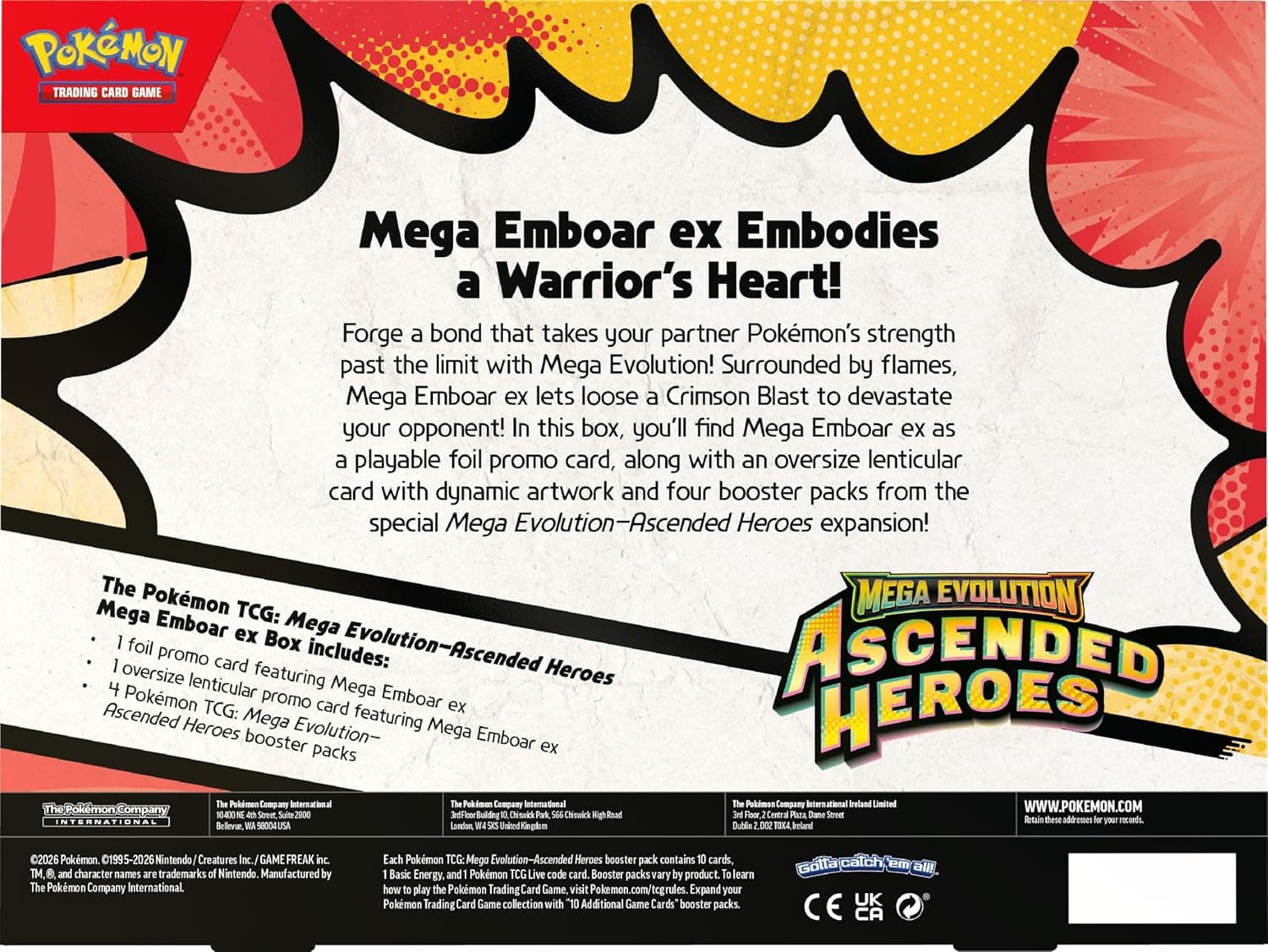 El reverso de la caja con la descripción de Mega Emboar ex