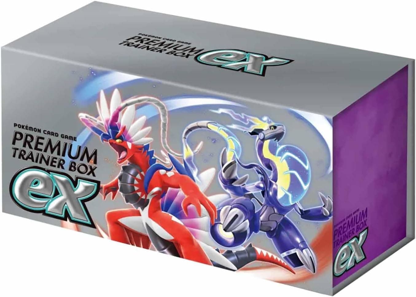 La Premium Trainer Box ex con la ilustración de Koraidon y Miraidon en portada
