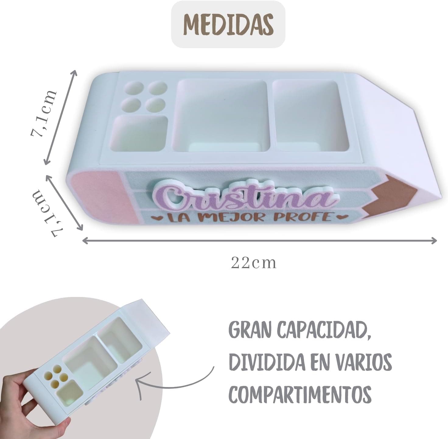 Portalápices personalizado con nombre, foto 2