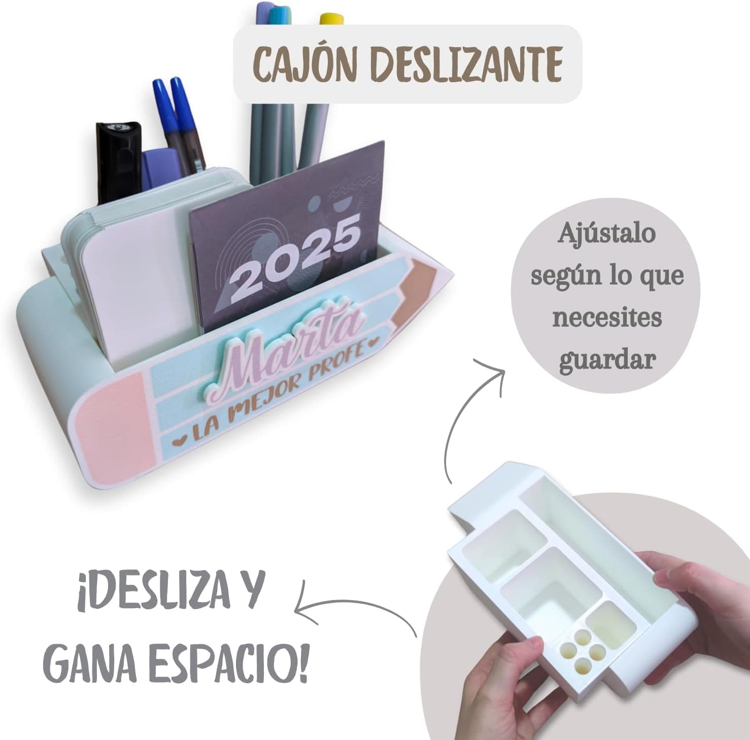 Portalápices personalizado con nombre, foto 3
