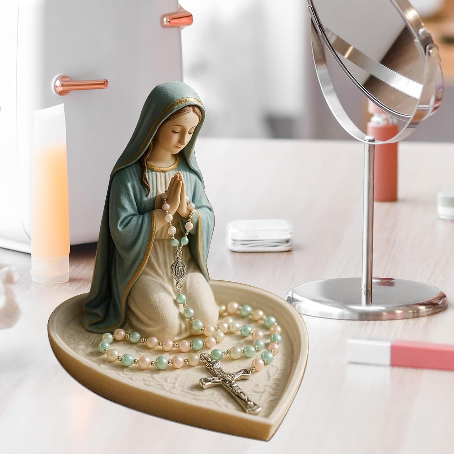 Portarrosarios de la Virgen María en resina, foto 3