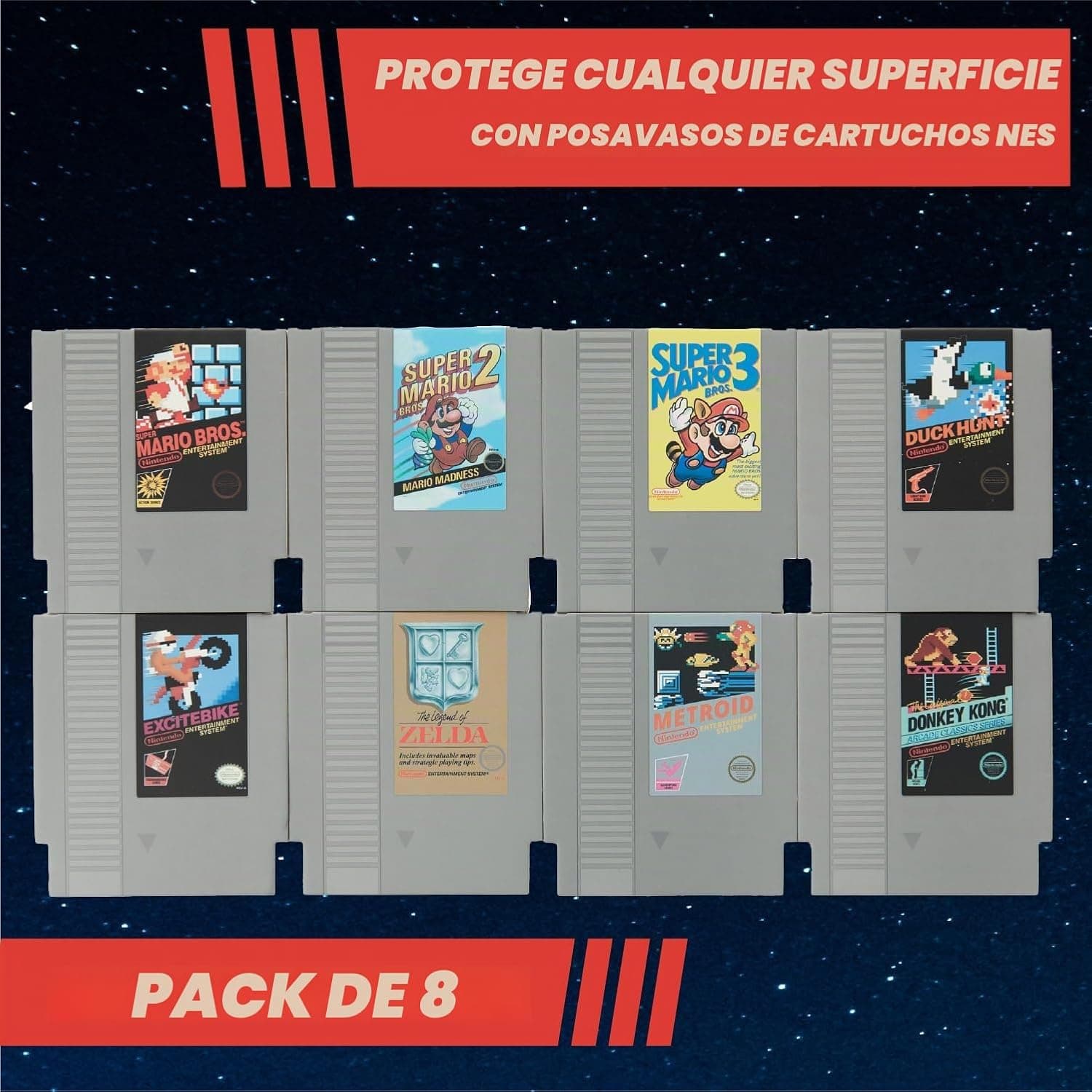 Posavasos Retro NES, Set de 8, foto 3