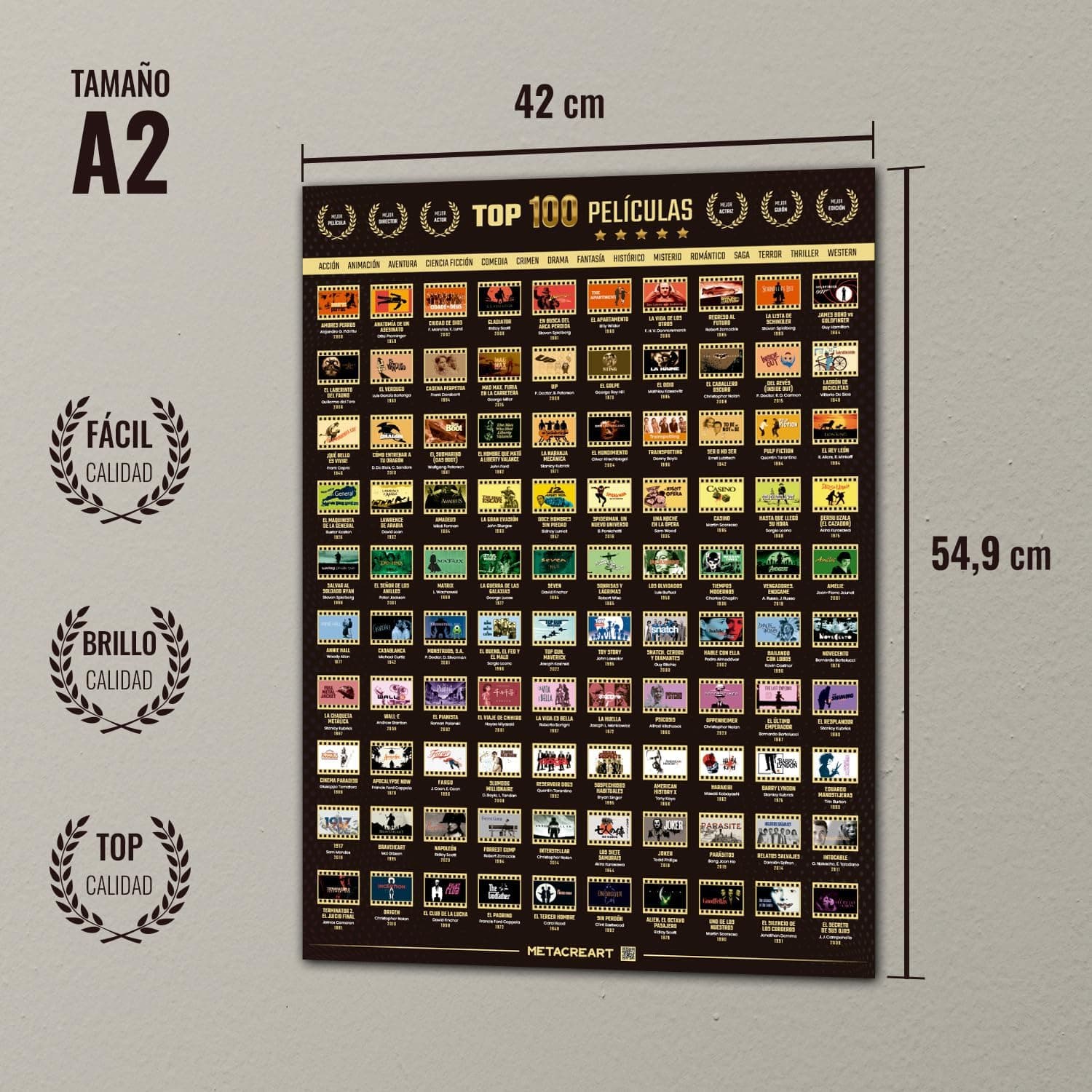 Póster interactivo de 100 películas para rascar, foto 3