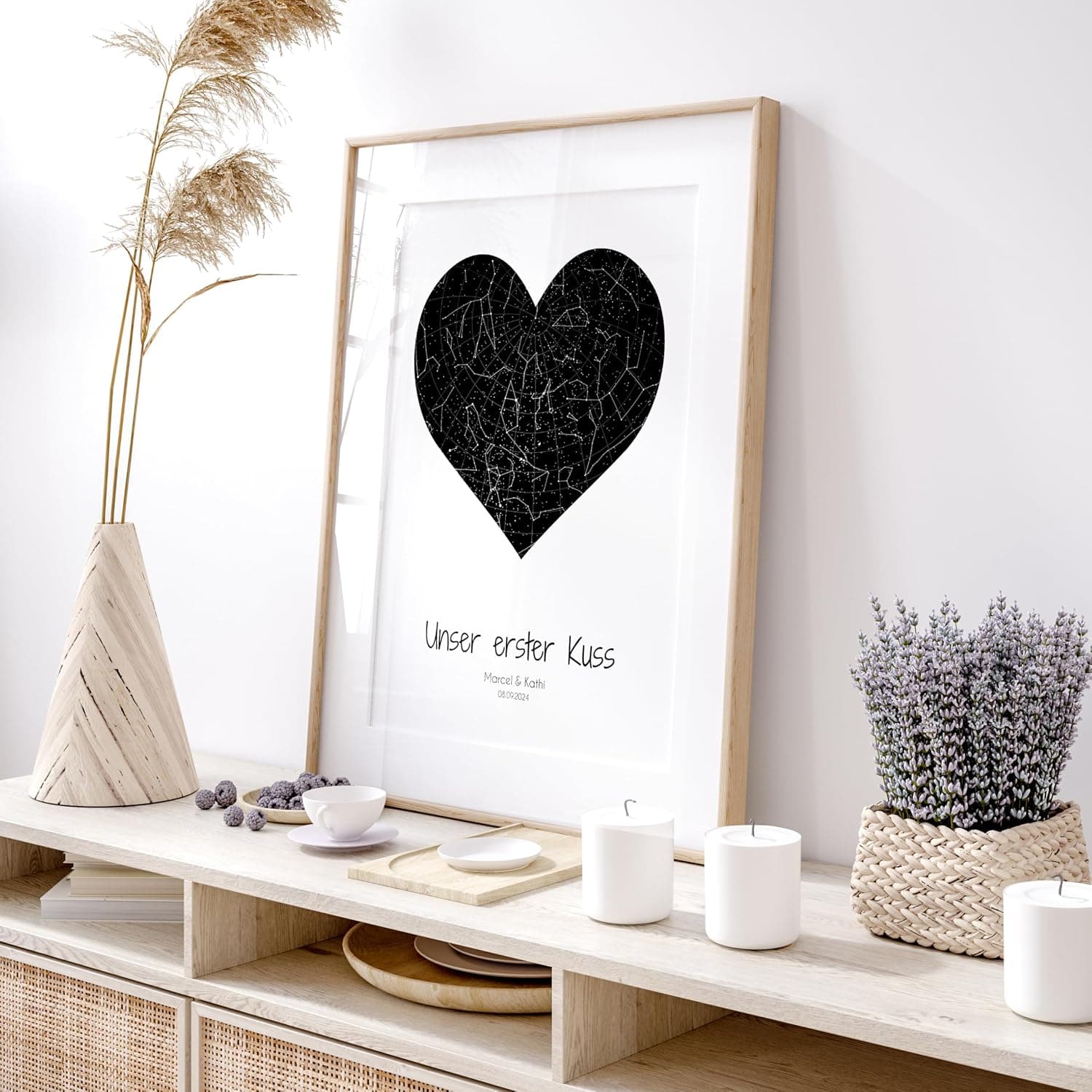 Póster de mapa de estrellas personalizado en forma de corazón, foto 2