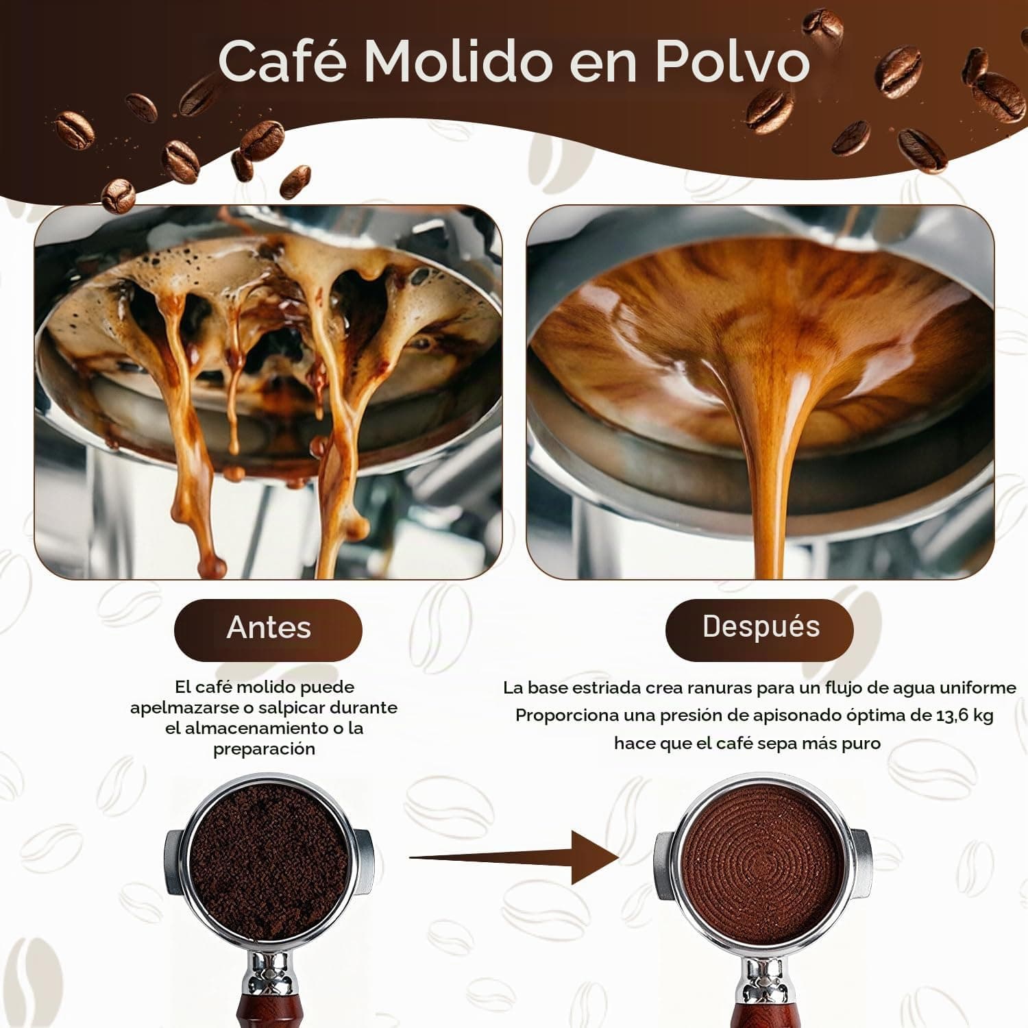 Prensador de café de 58mm con estación y aguja WDT, foto 3