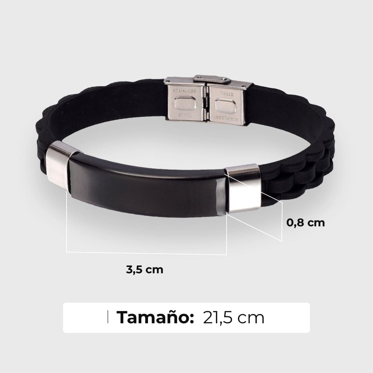 Pulsera de acero inoxidable grabada para pareja, foto 3