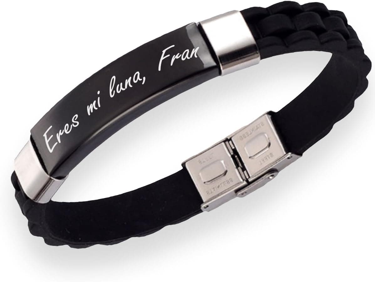 Pulsera de acero inoxidable con grabado personalizado