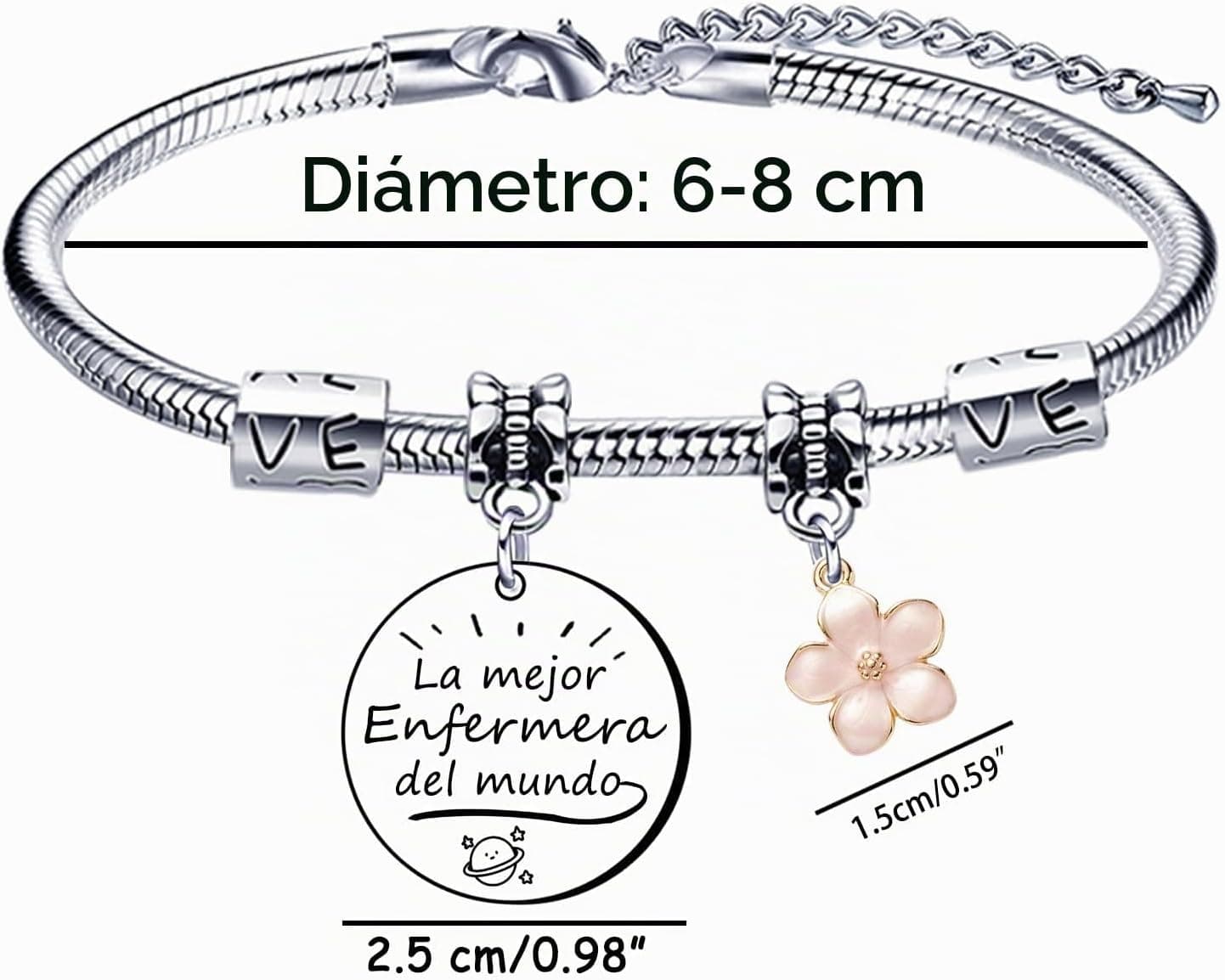 Pulsera de acero Enfermera para siempre, foto 3