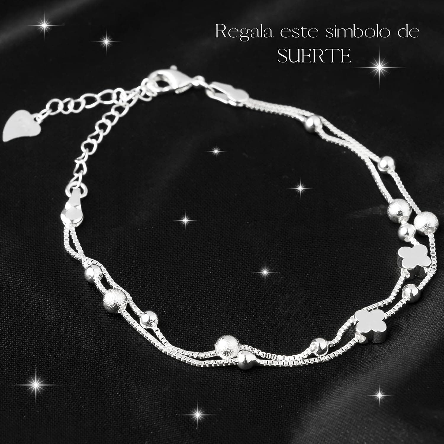 Pulsera bañada en plata con caja y dedicatoria, foto 3