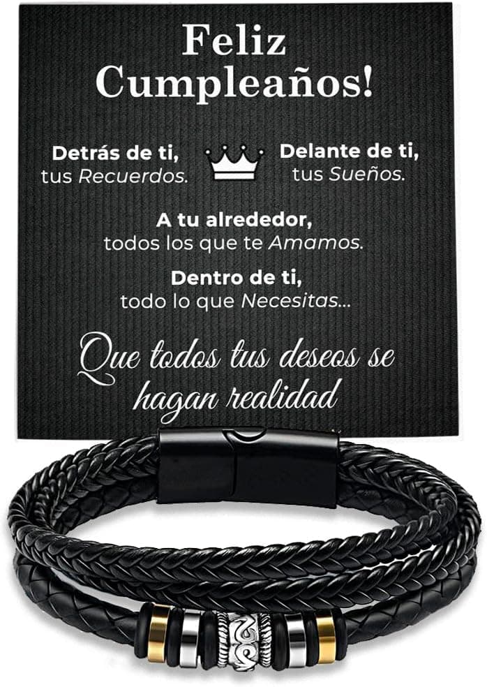 Brazalete de cuero grueso para hombre