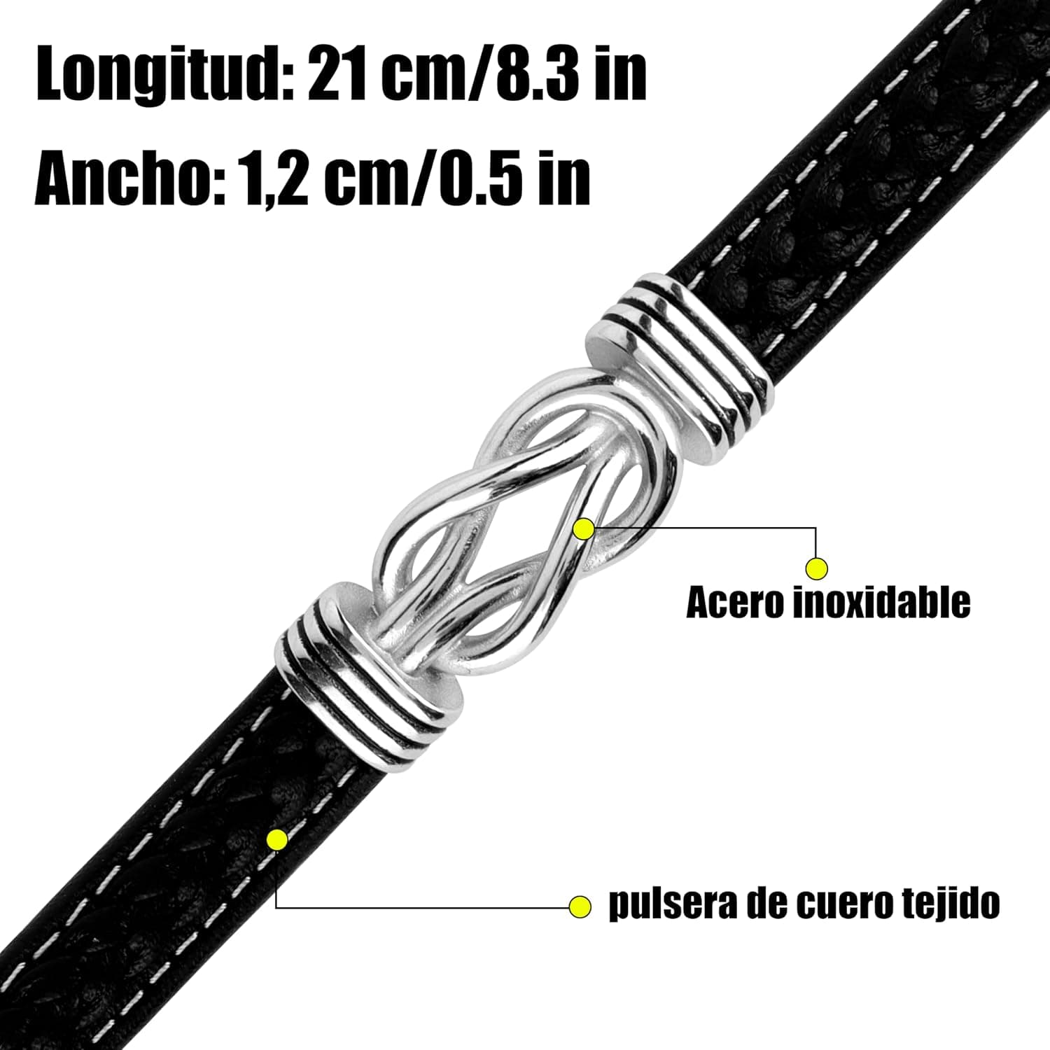 Pulsera de Cuero para Hombre con Mensaje, foto 2