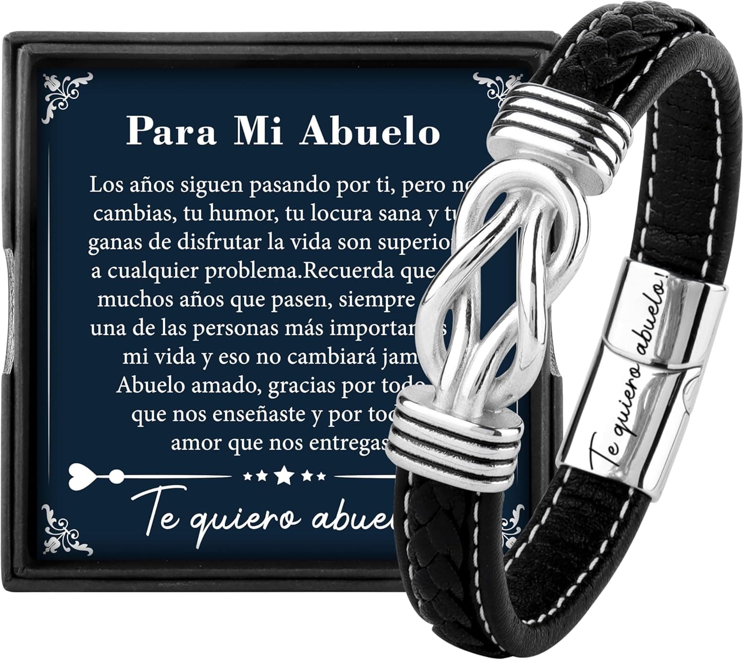 Pulsera de cuero trenzado para hombre