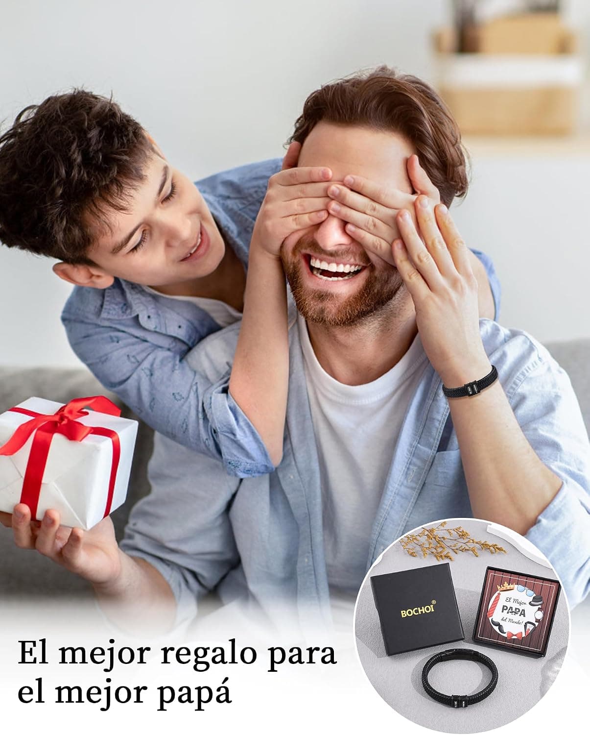 Pulsera de Cuero Trenzado para Hombre, Grabada, foto 3