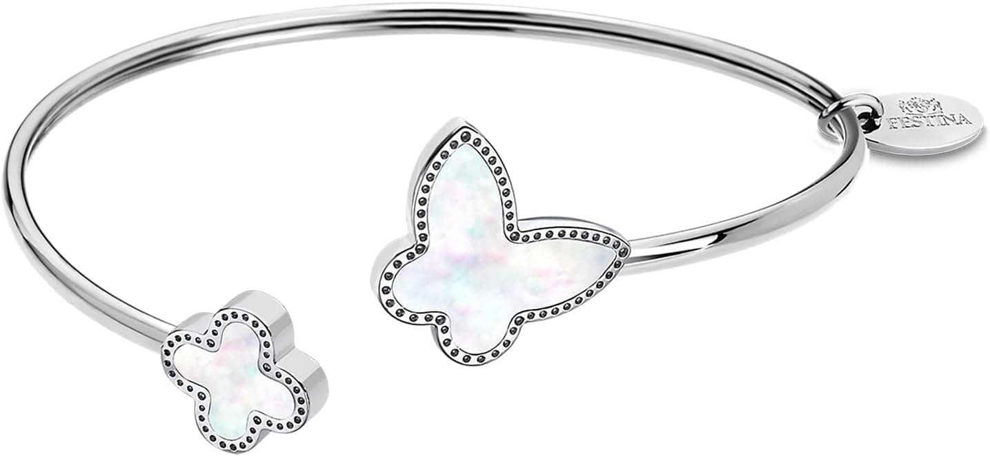 Pulsera de acero inoxidable con colgante de mariposa, marca Lotus Style